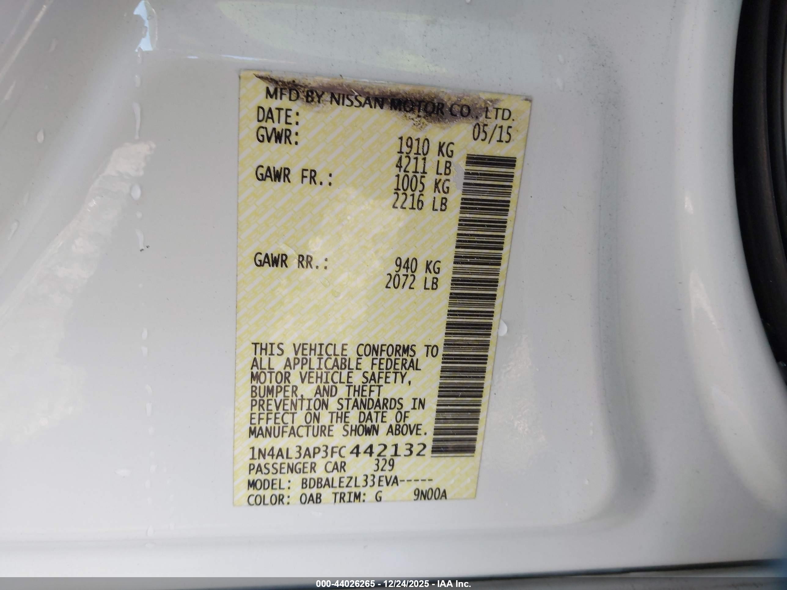 NISSAN ALTIMA image 9