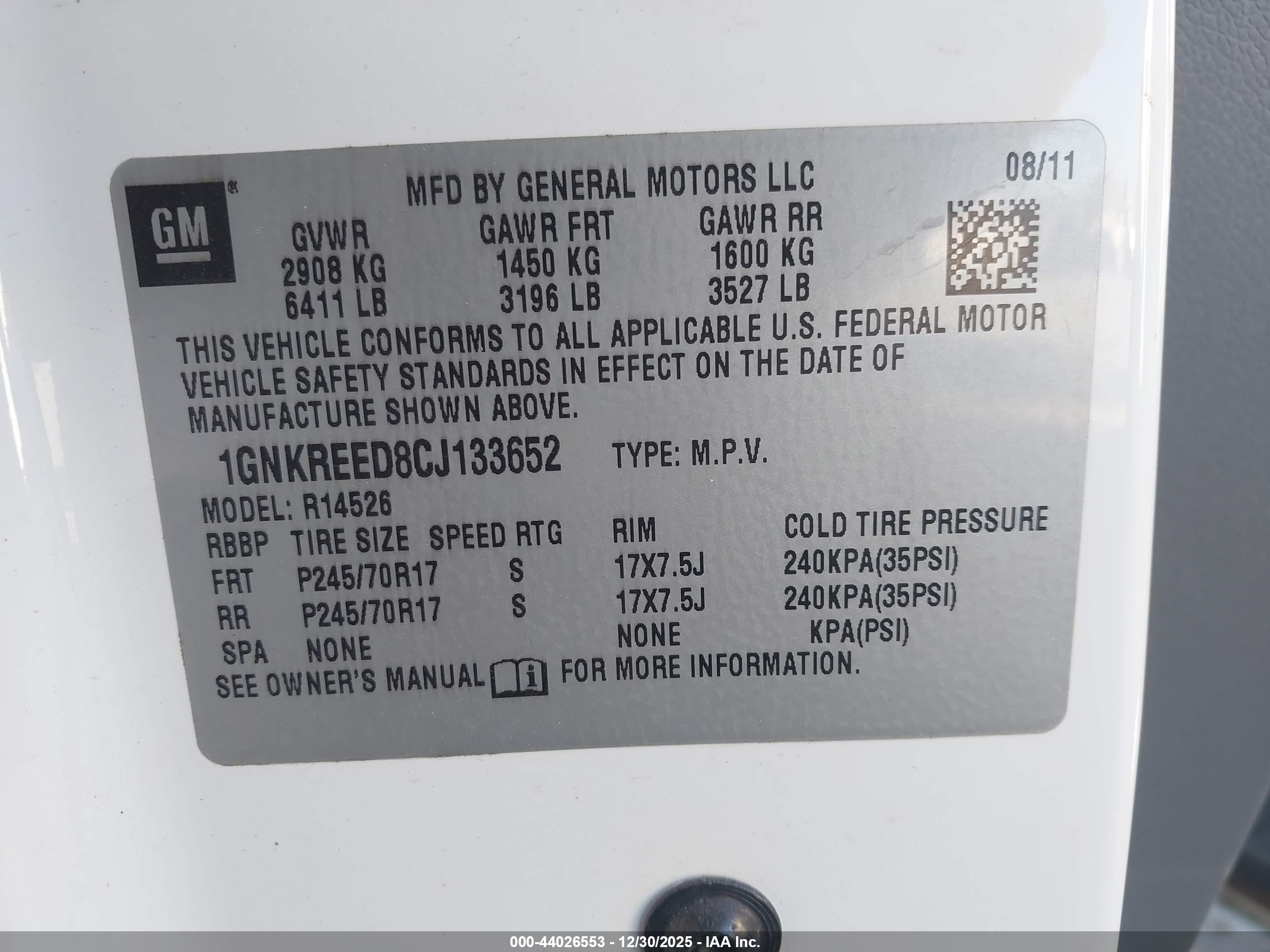 CHEVROLET TRAVERSE image 9
