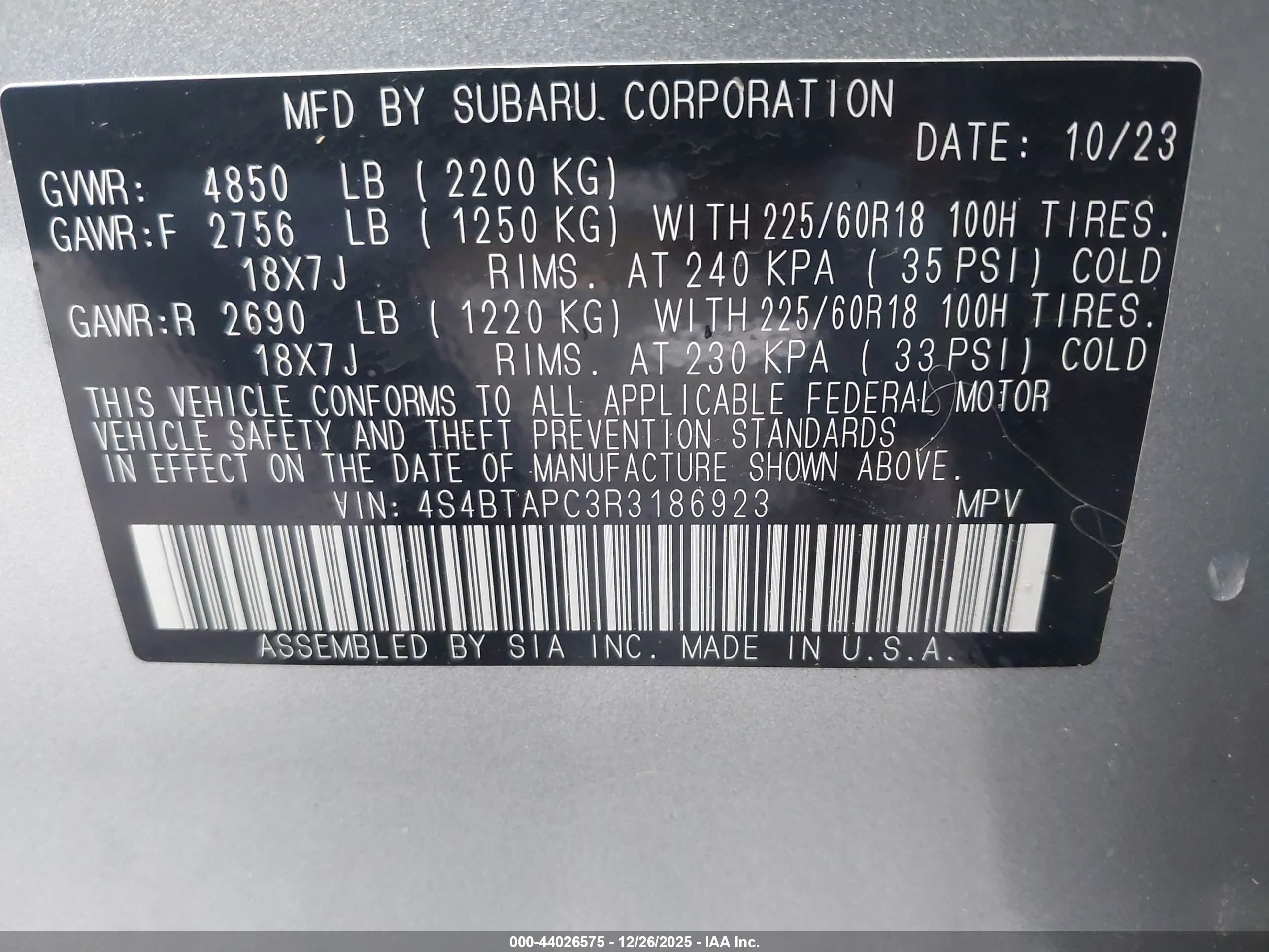 SUBARU OUTBACK image 9