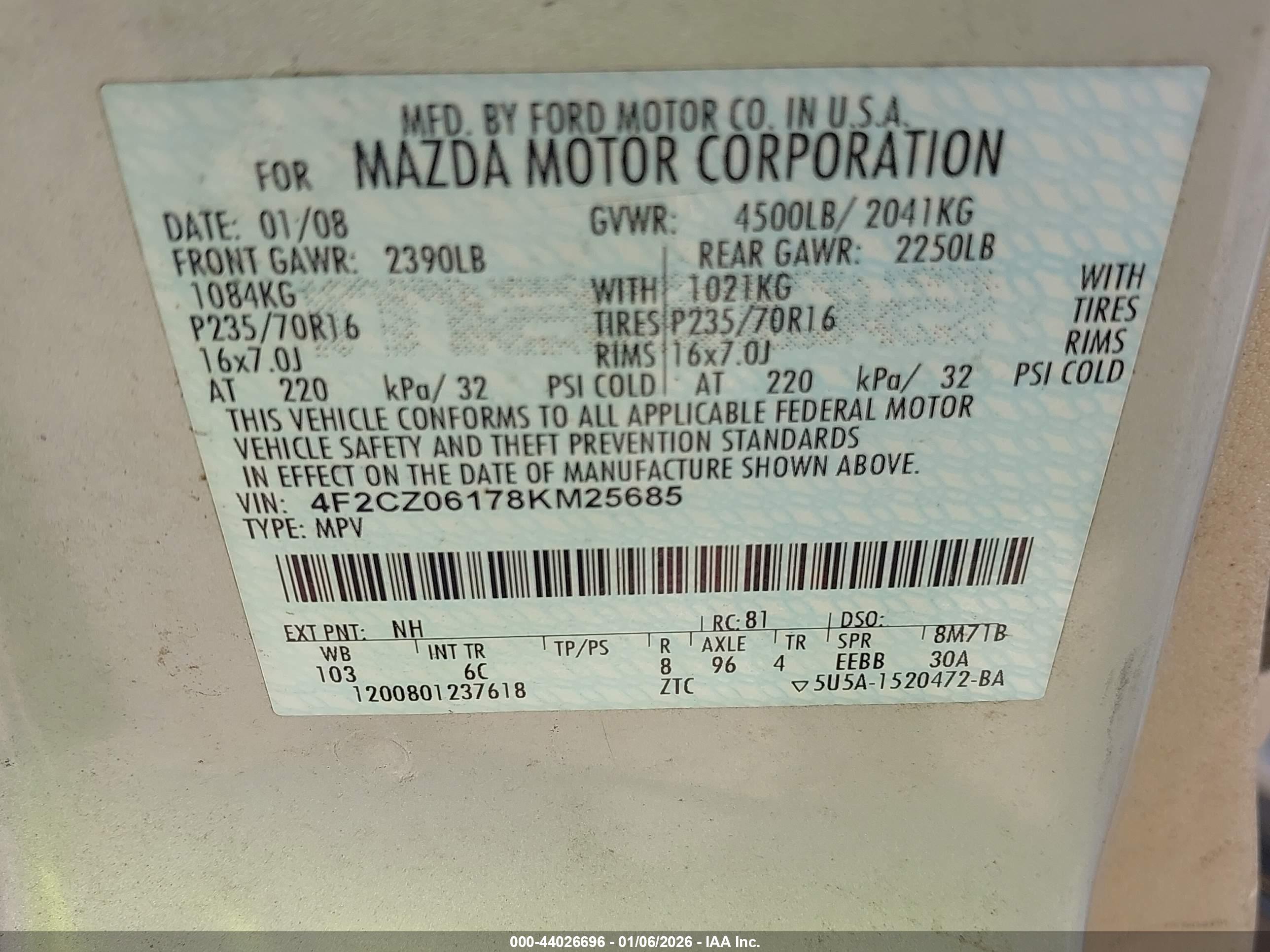 MAZDA TRIBUTE image 9