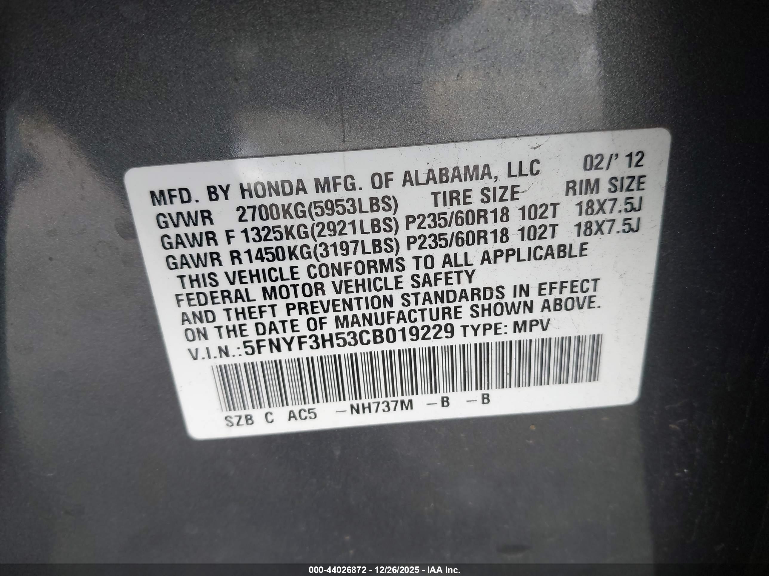 HONDA PILOT image 9