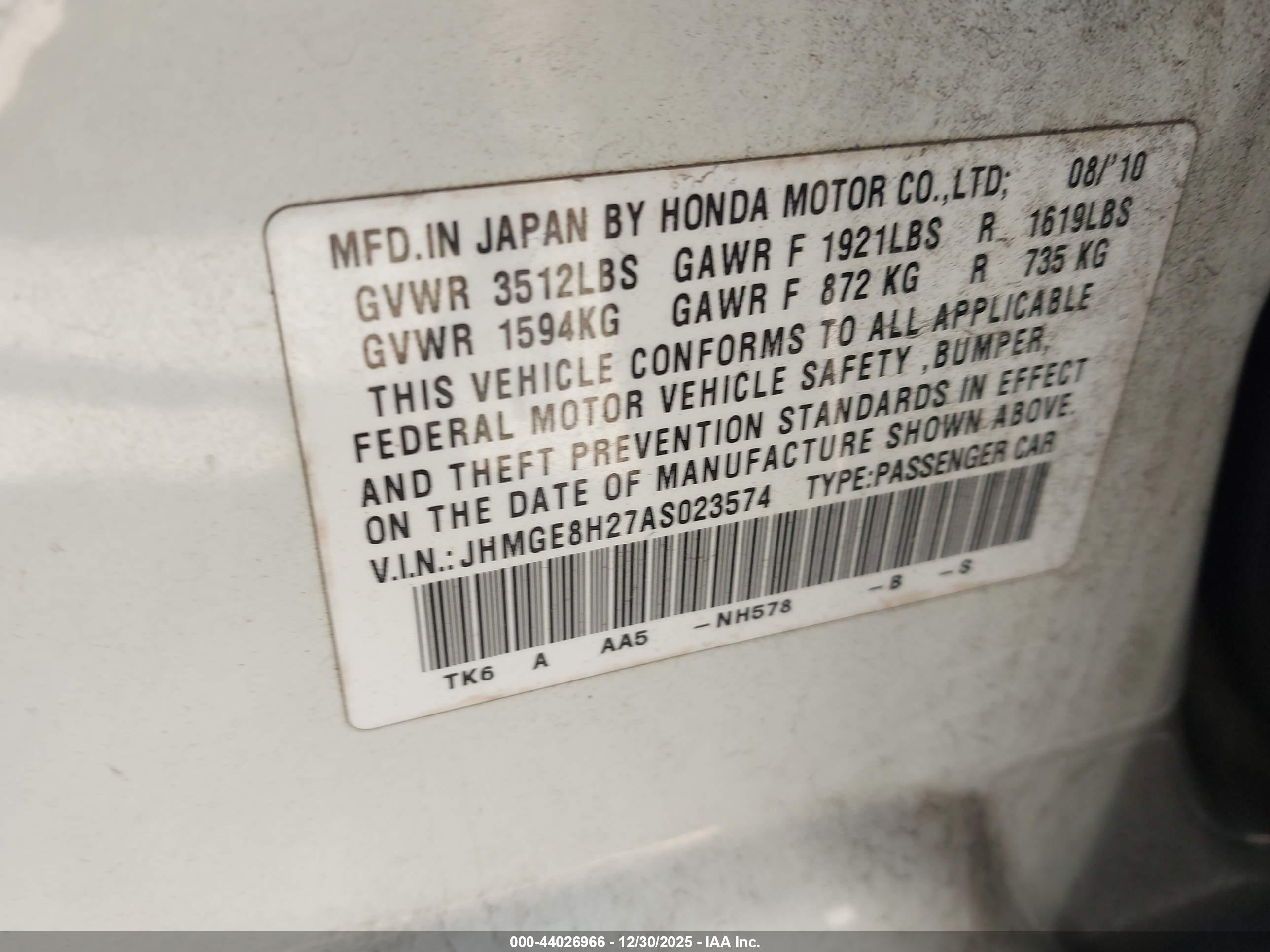 HONDA FIT image 9