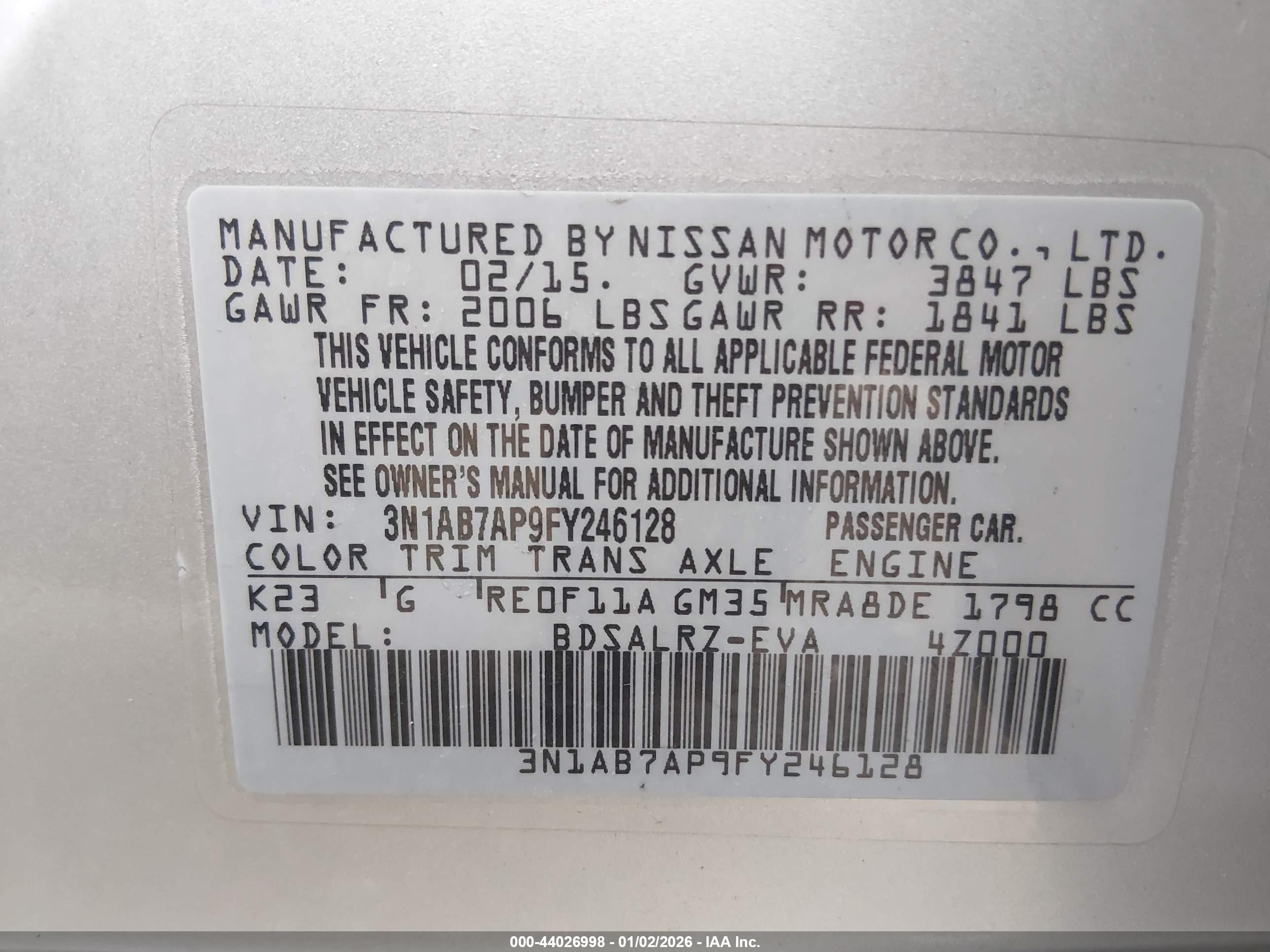 NISSAN SENTRA image 9