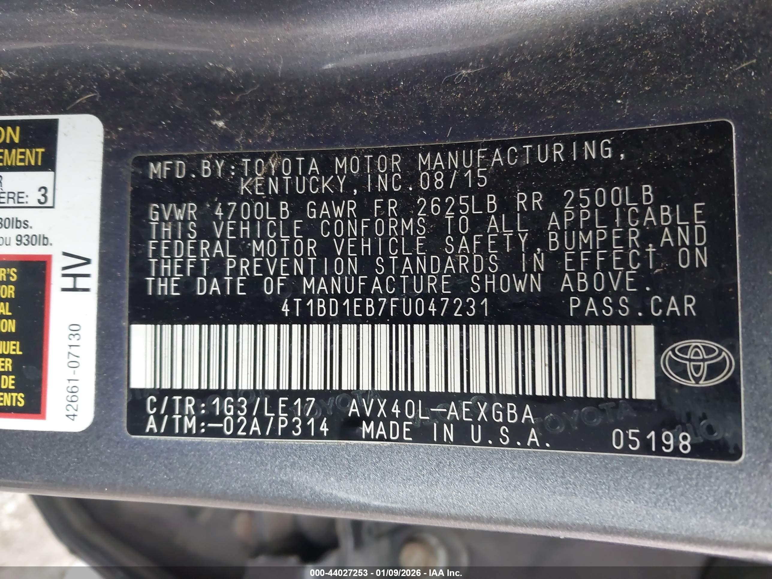 TOYOTA AVALON image 9
