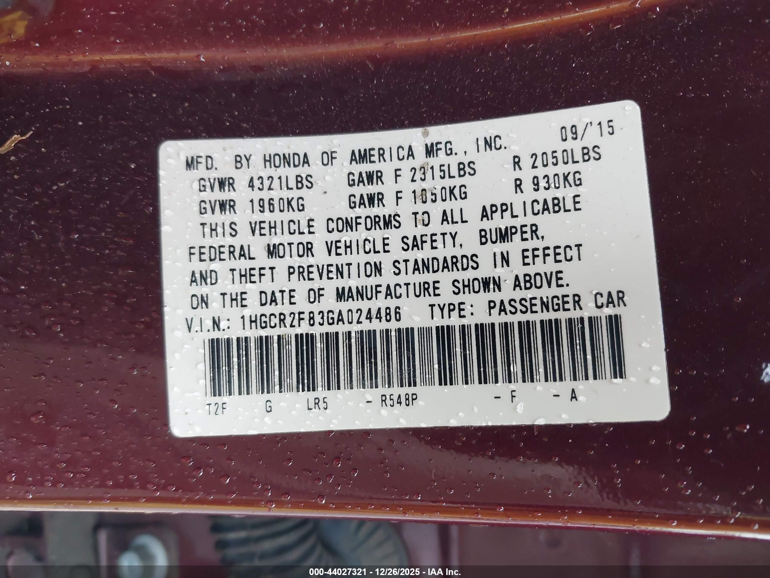 HONDA ACCORD image 9