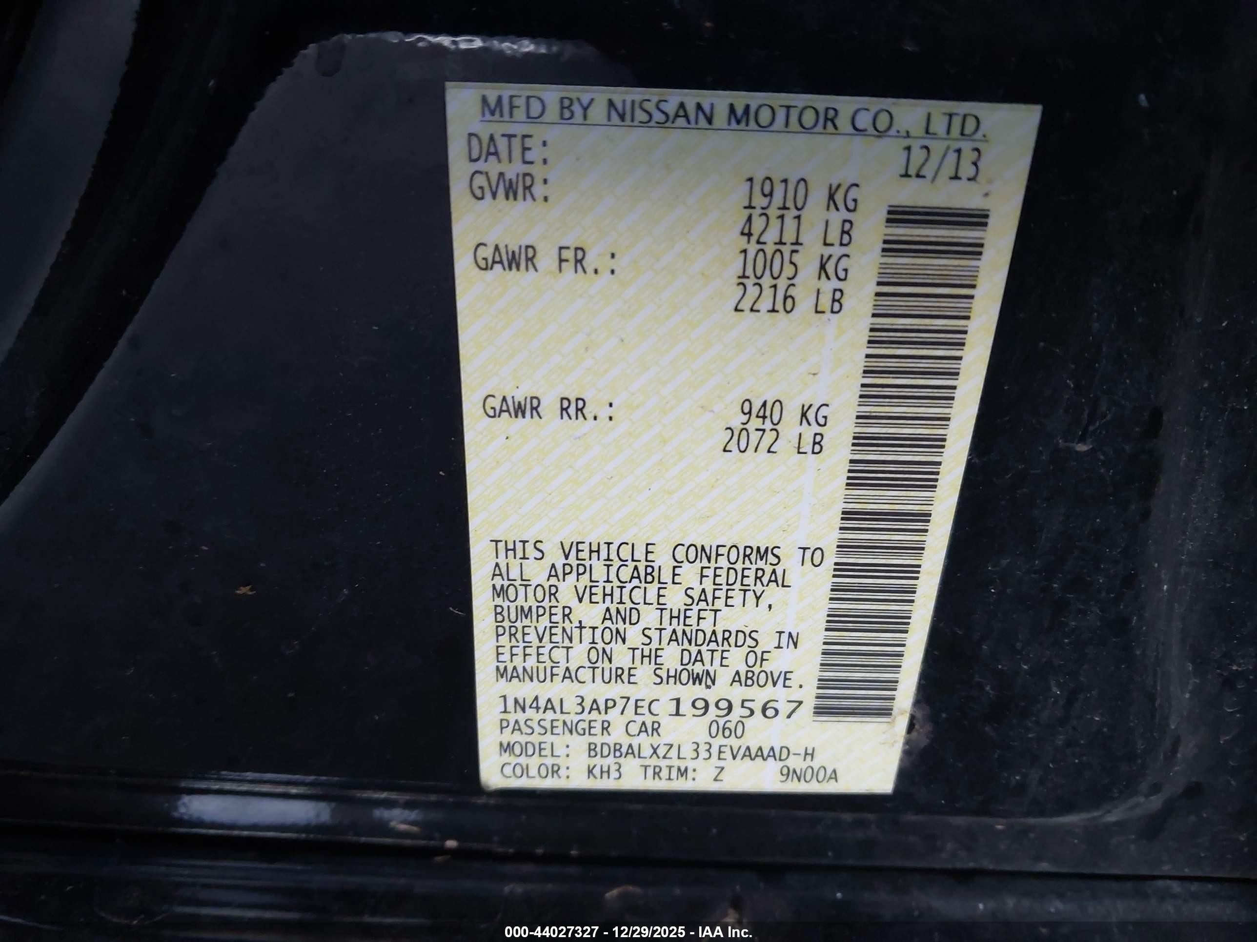 NISSAN ALTIMA image 9