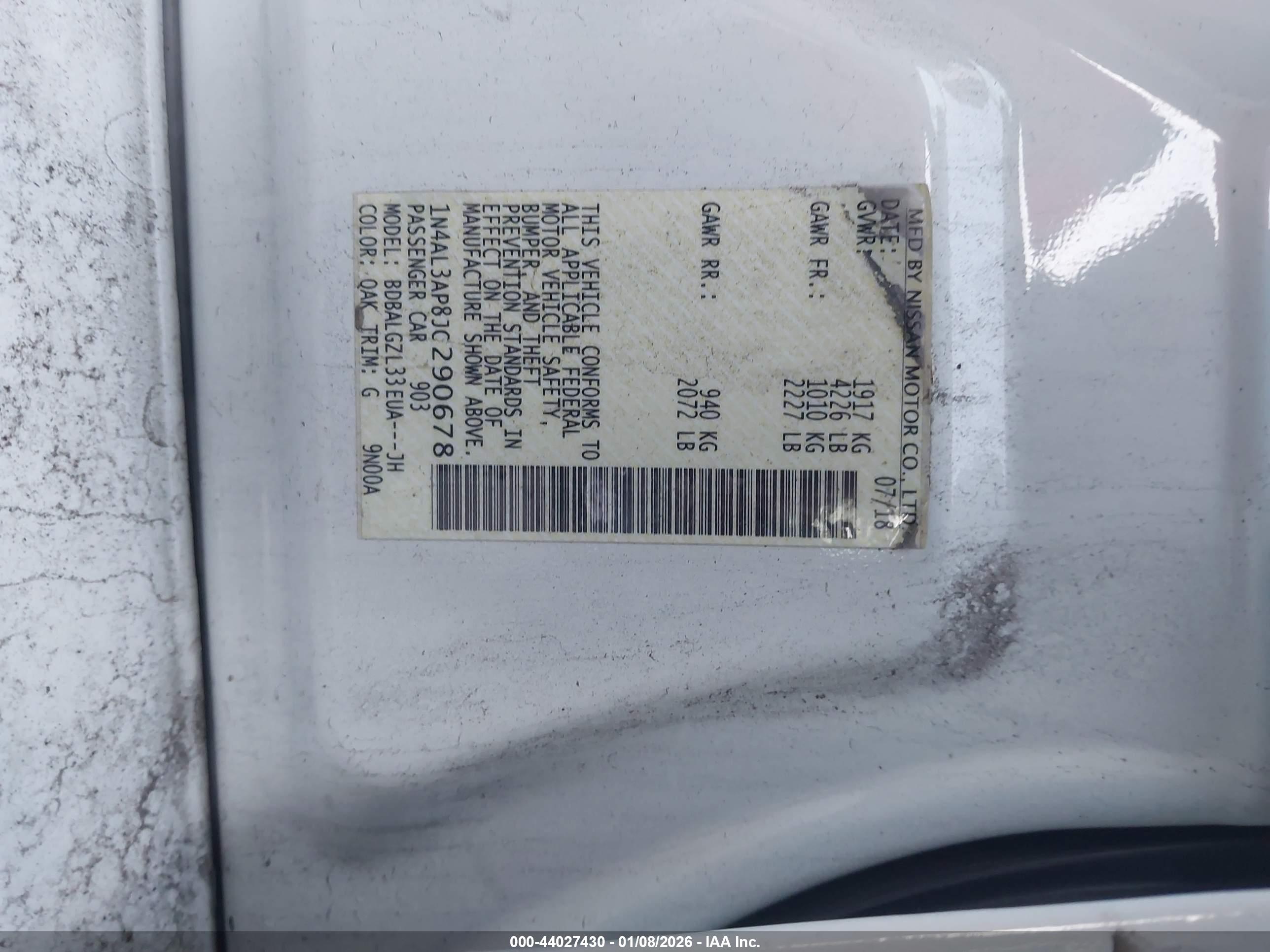 NISSAN ALTIMA image 9