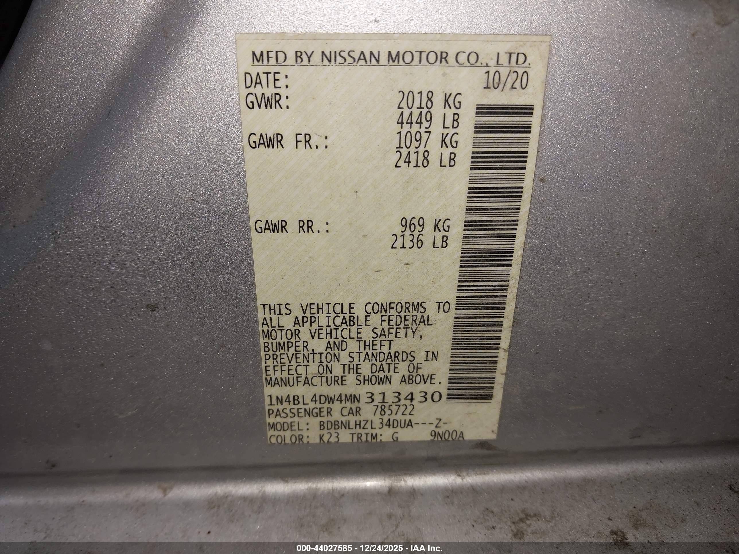 NISSAN ALTIMA image 9