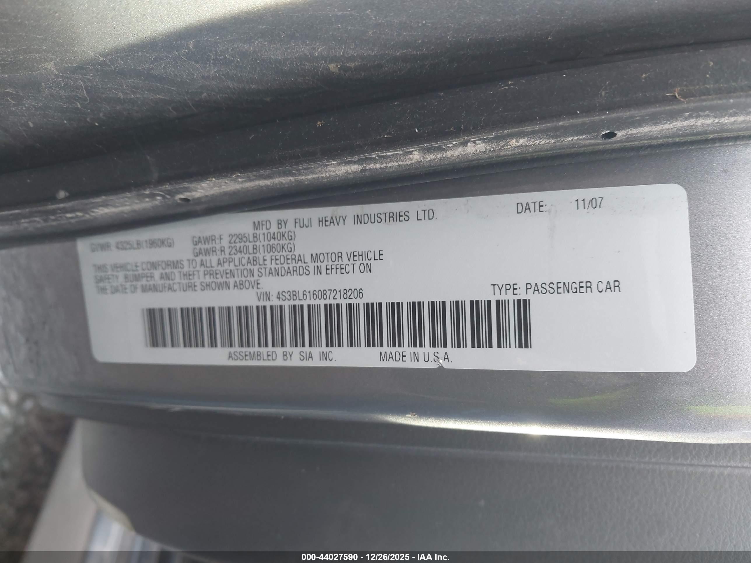 SUBARU LEGACY image 9
