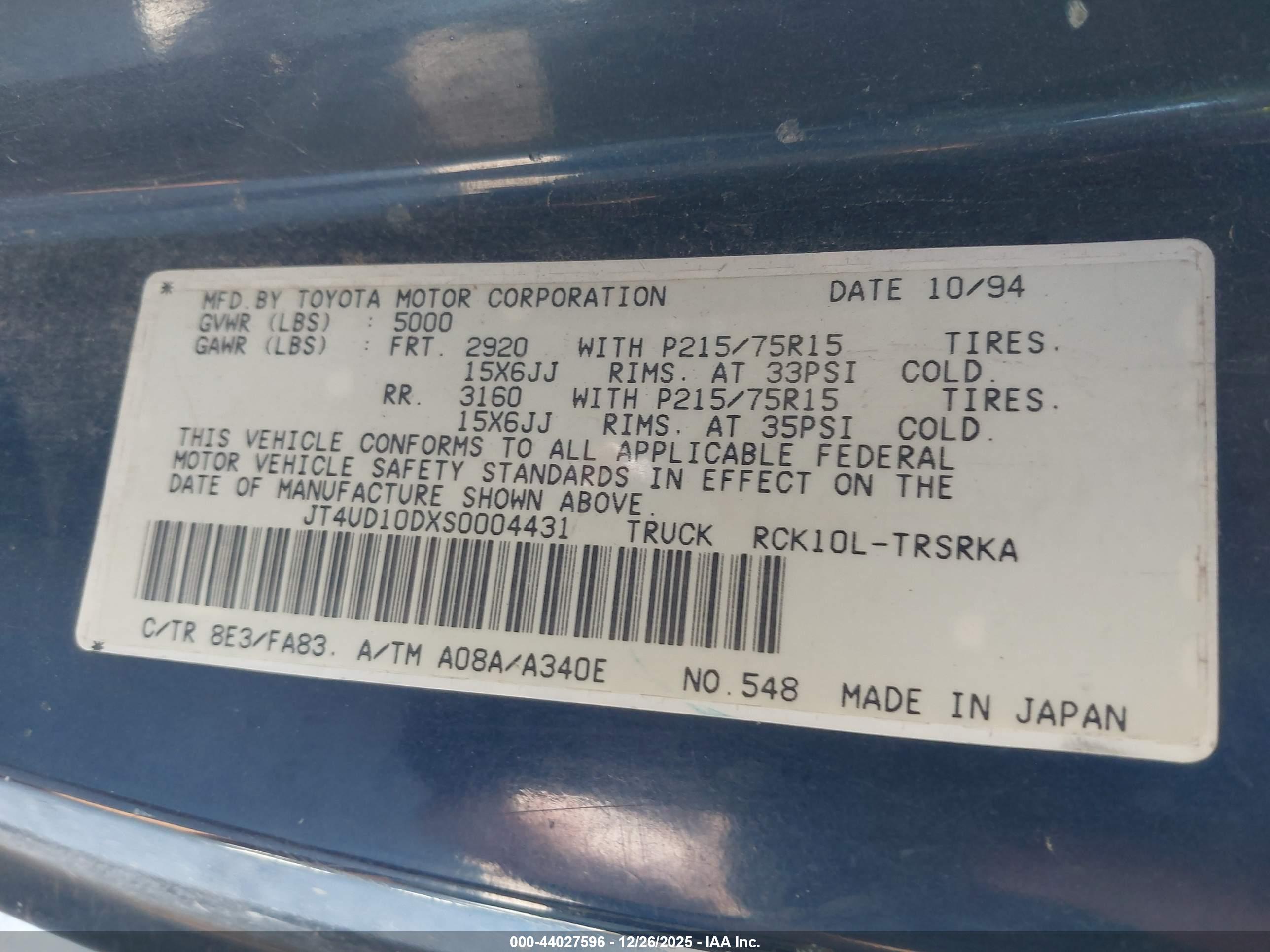 TOYOTA T100 image 9