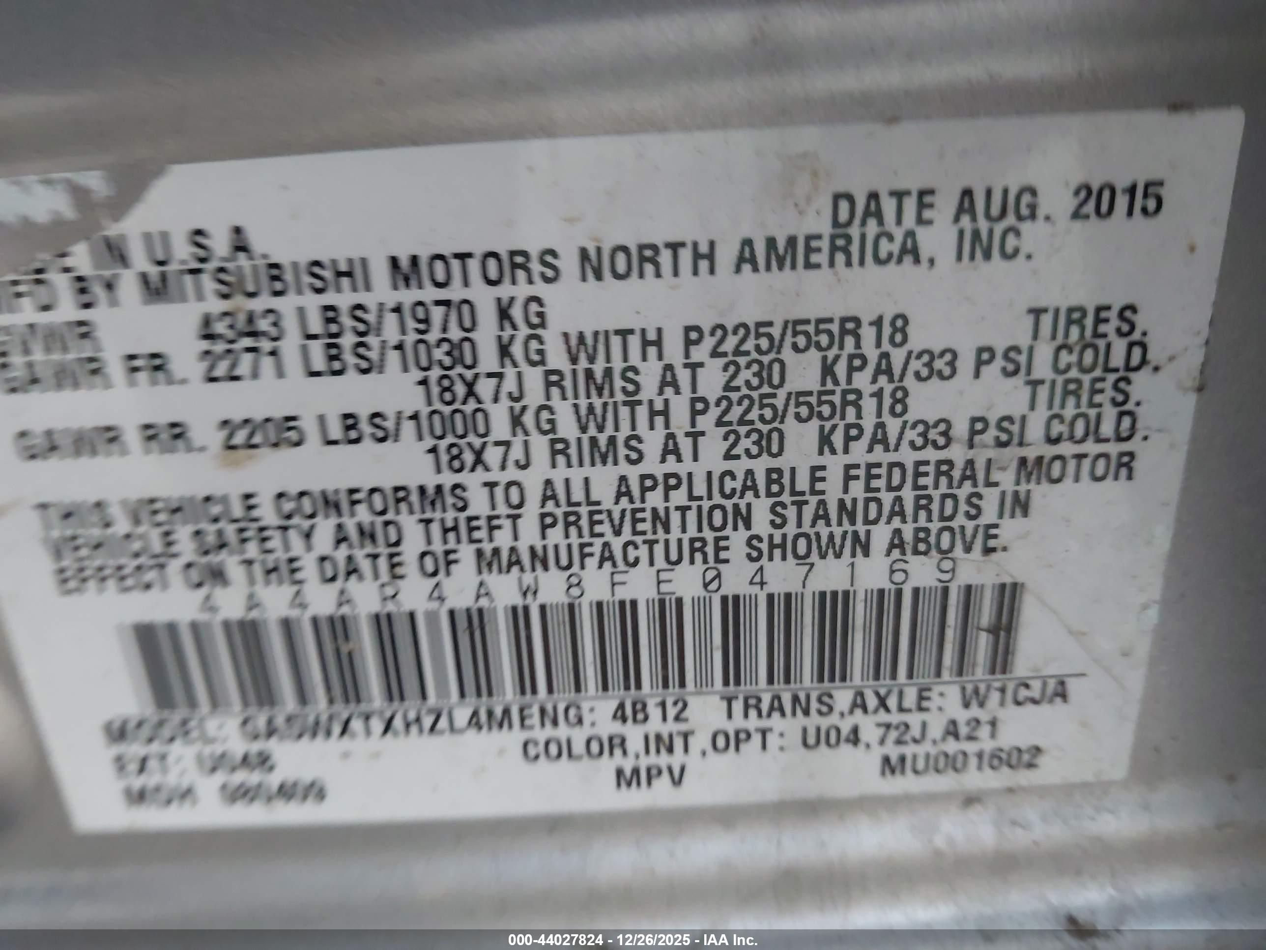 MITSUBISHI OUTLANDER image 9