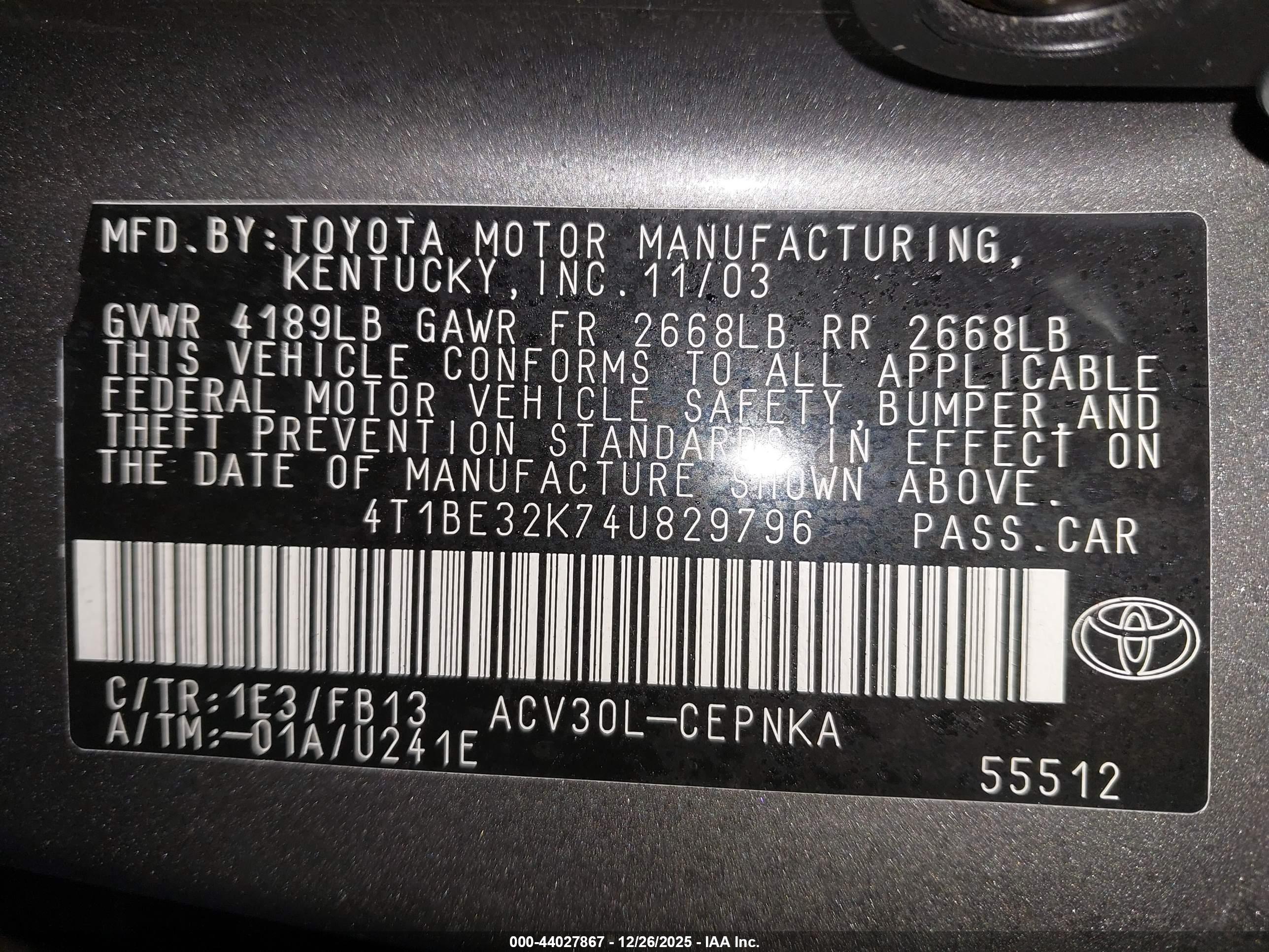 TOYOTA CAMRY image 9