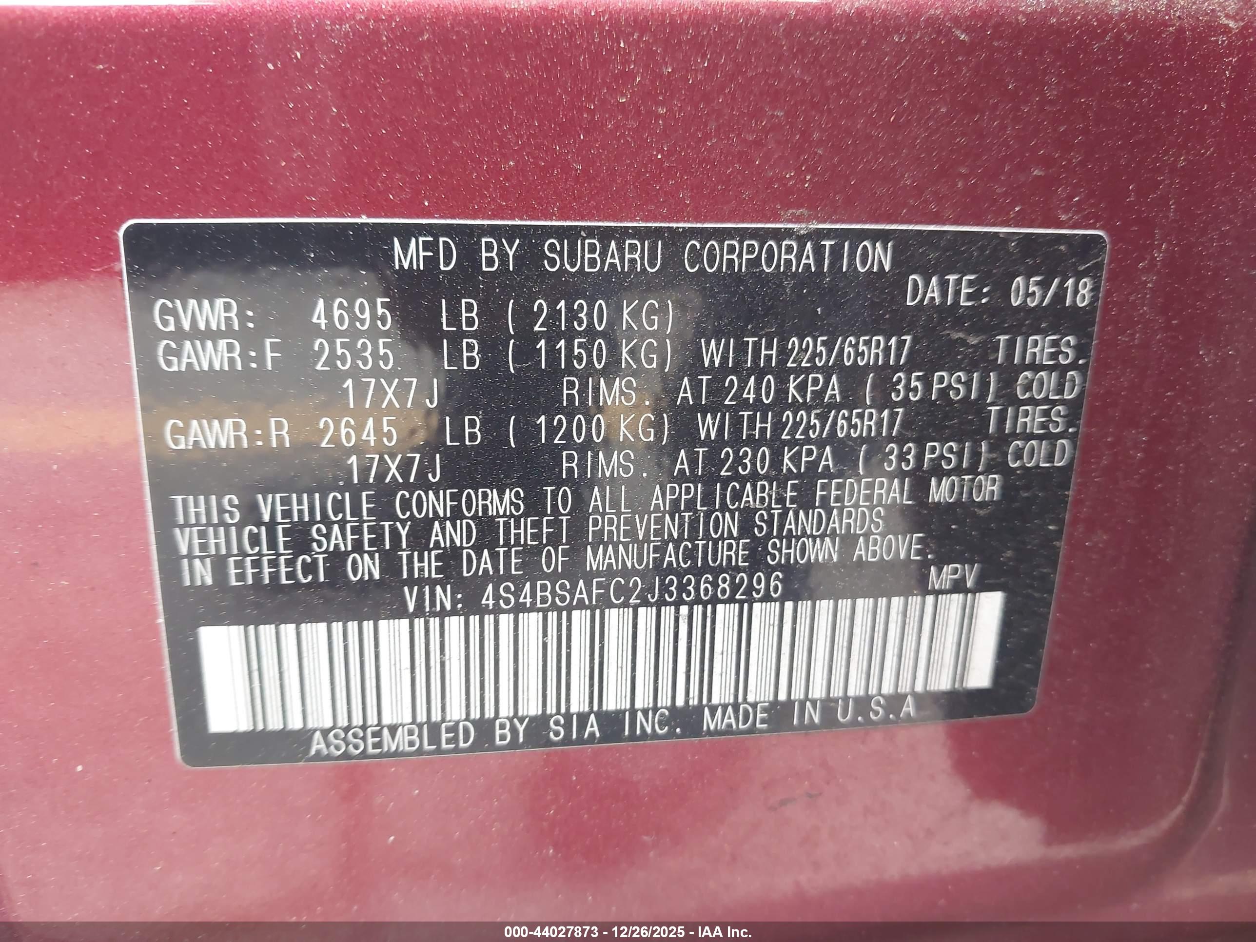 SUBARU OUTBACK image 9