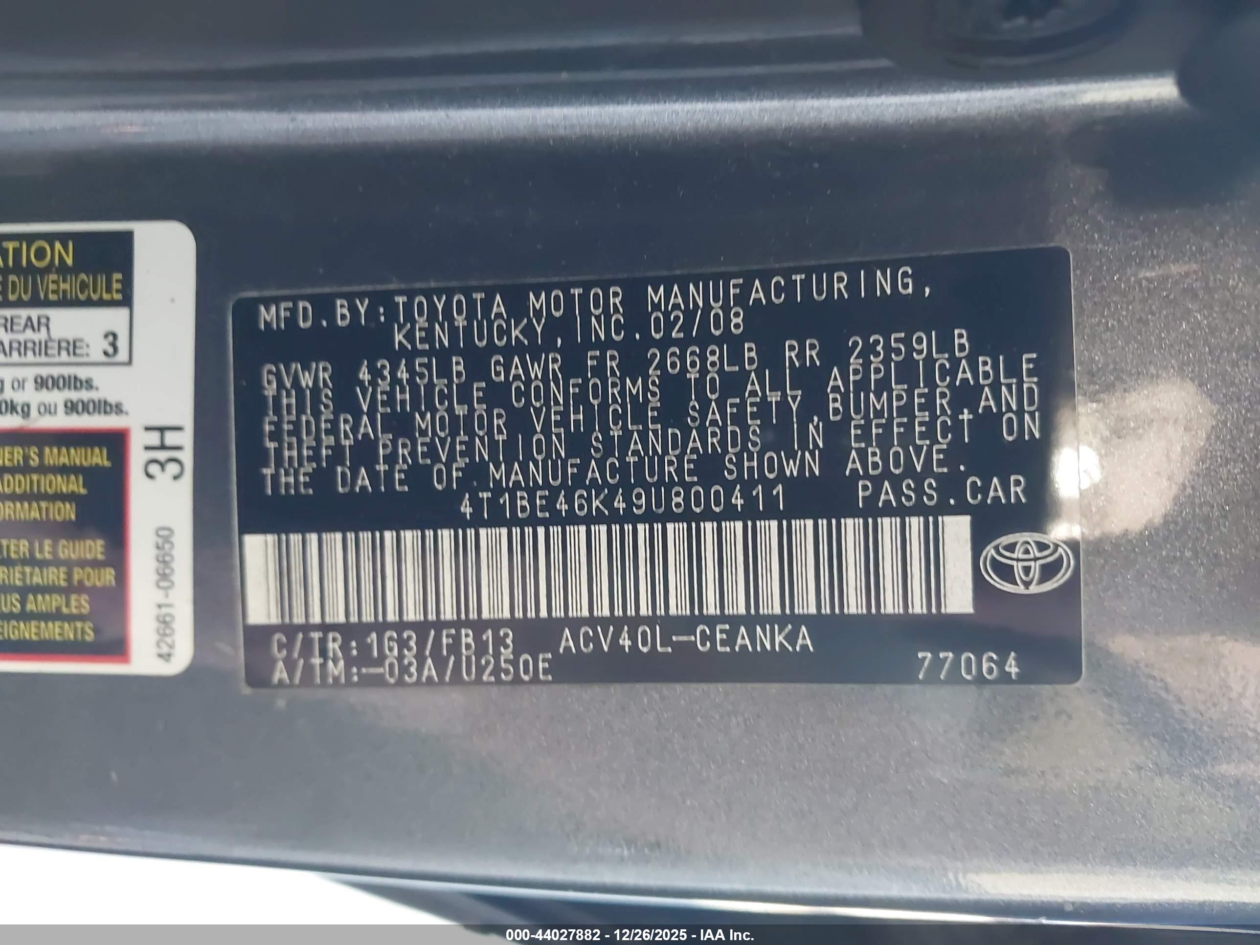 TOYOTA CAMRY image 9