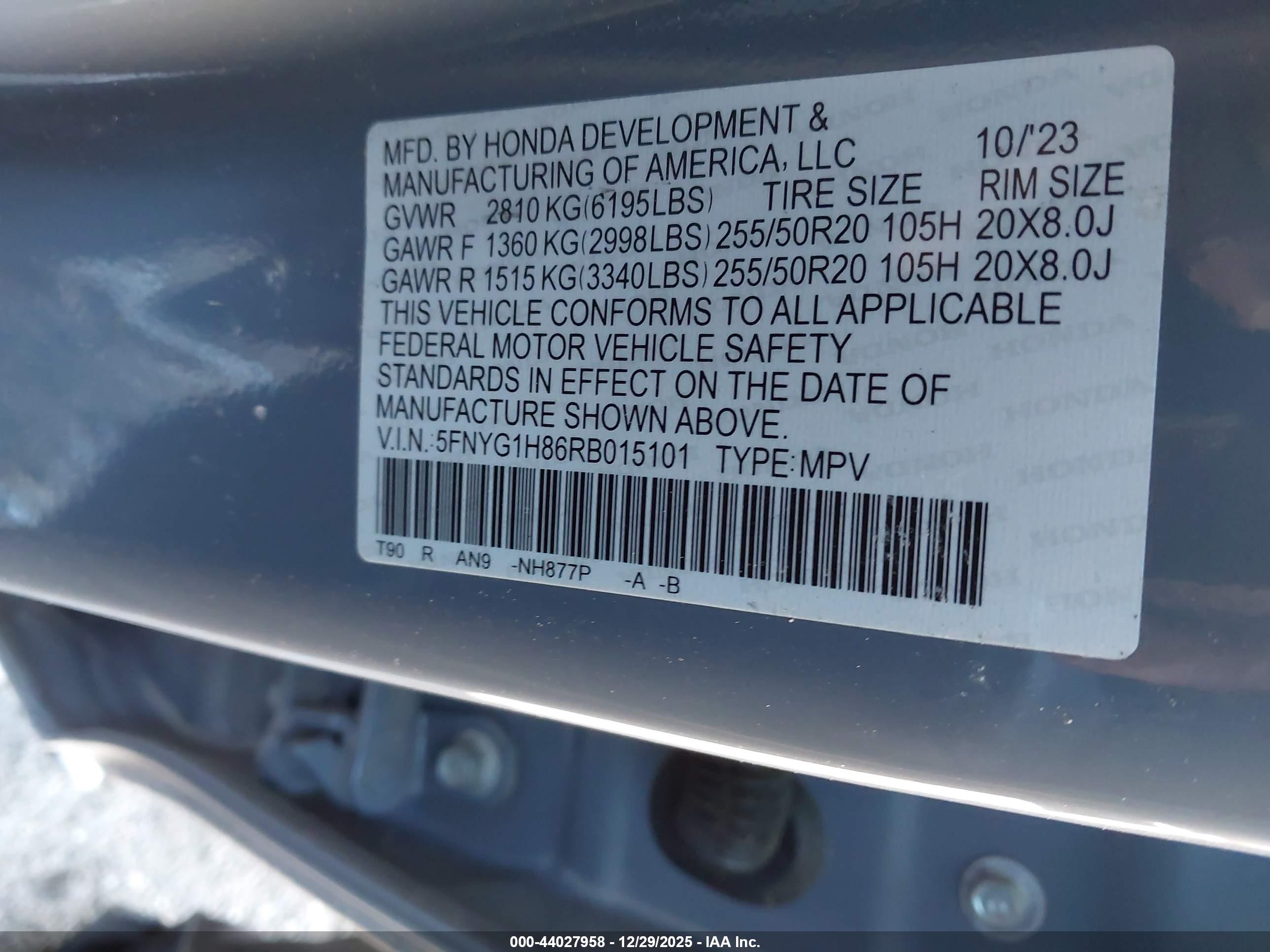 HONDA PILOT image 9