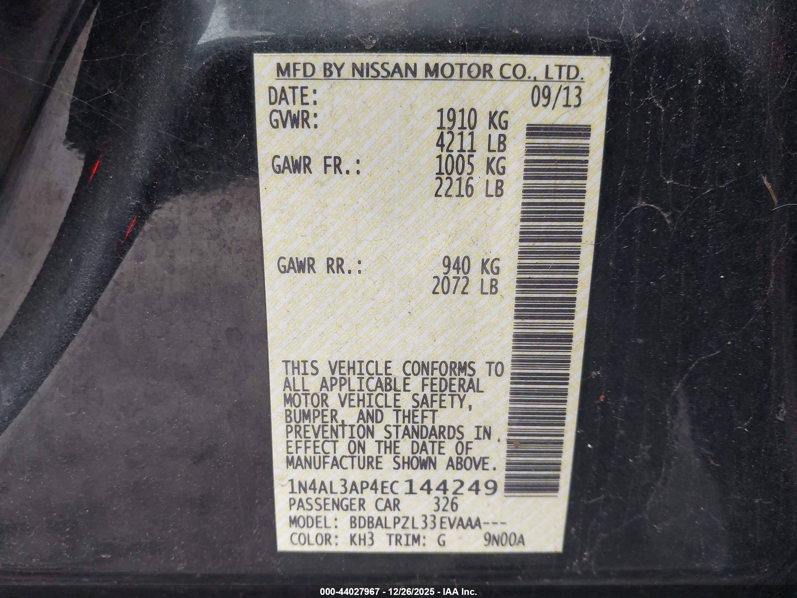 NISSAN ALTIMA image 9