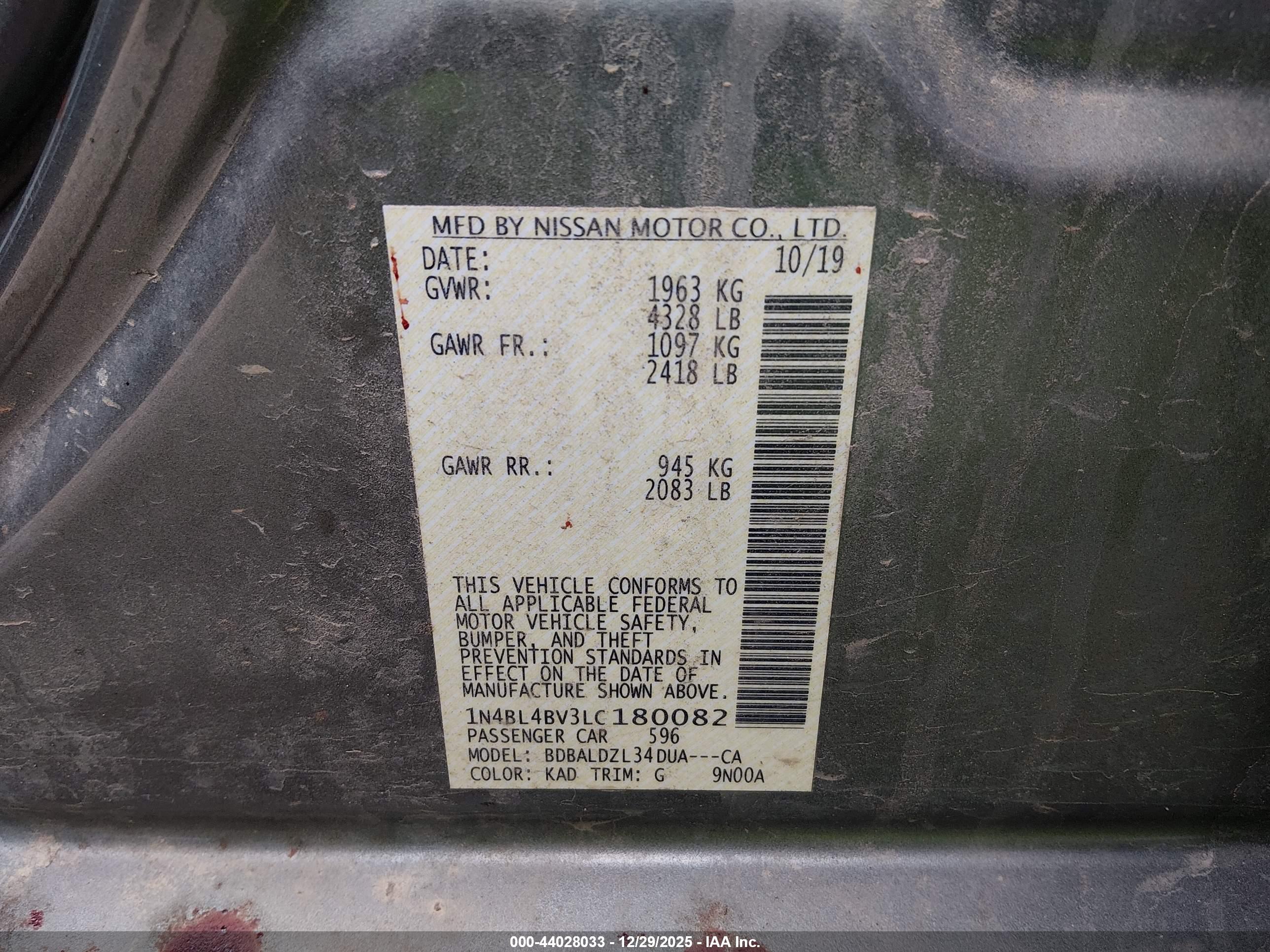 NISSAN ALTIMA image 9