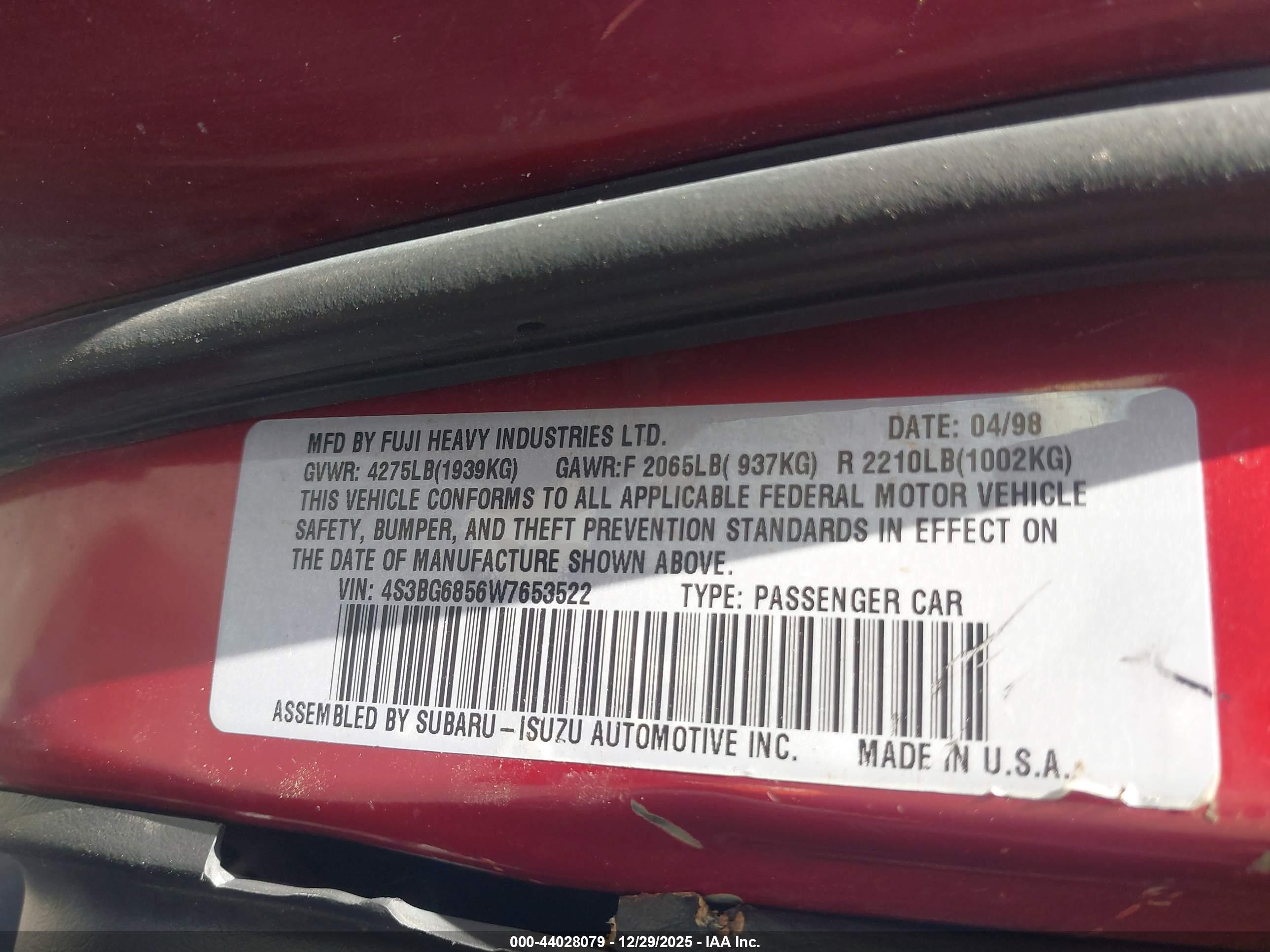 SUBARU LEGACY image 9