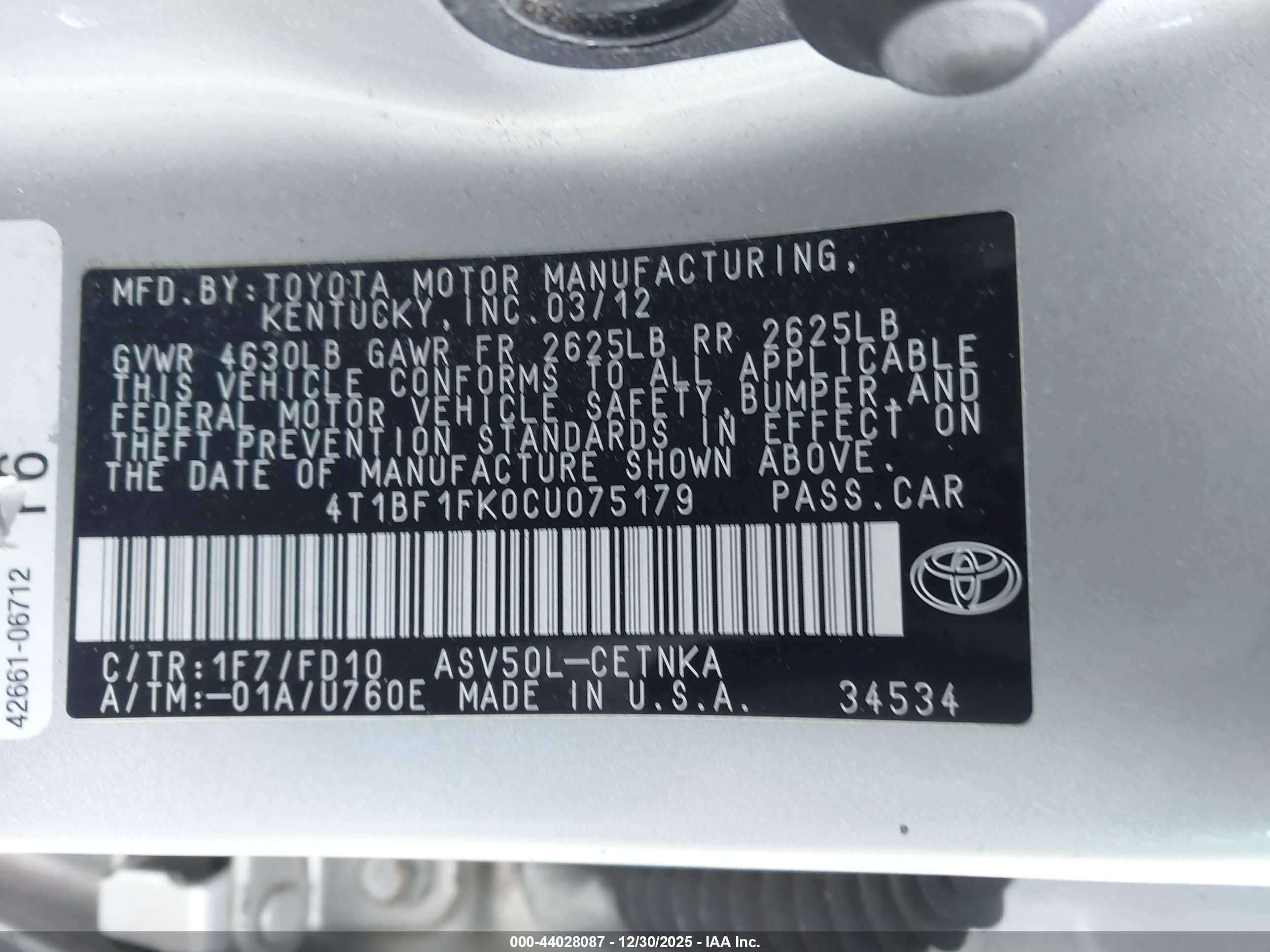 TOYOTA CAMRY image 9