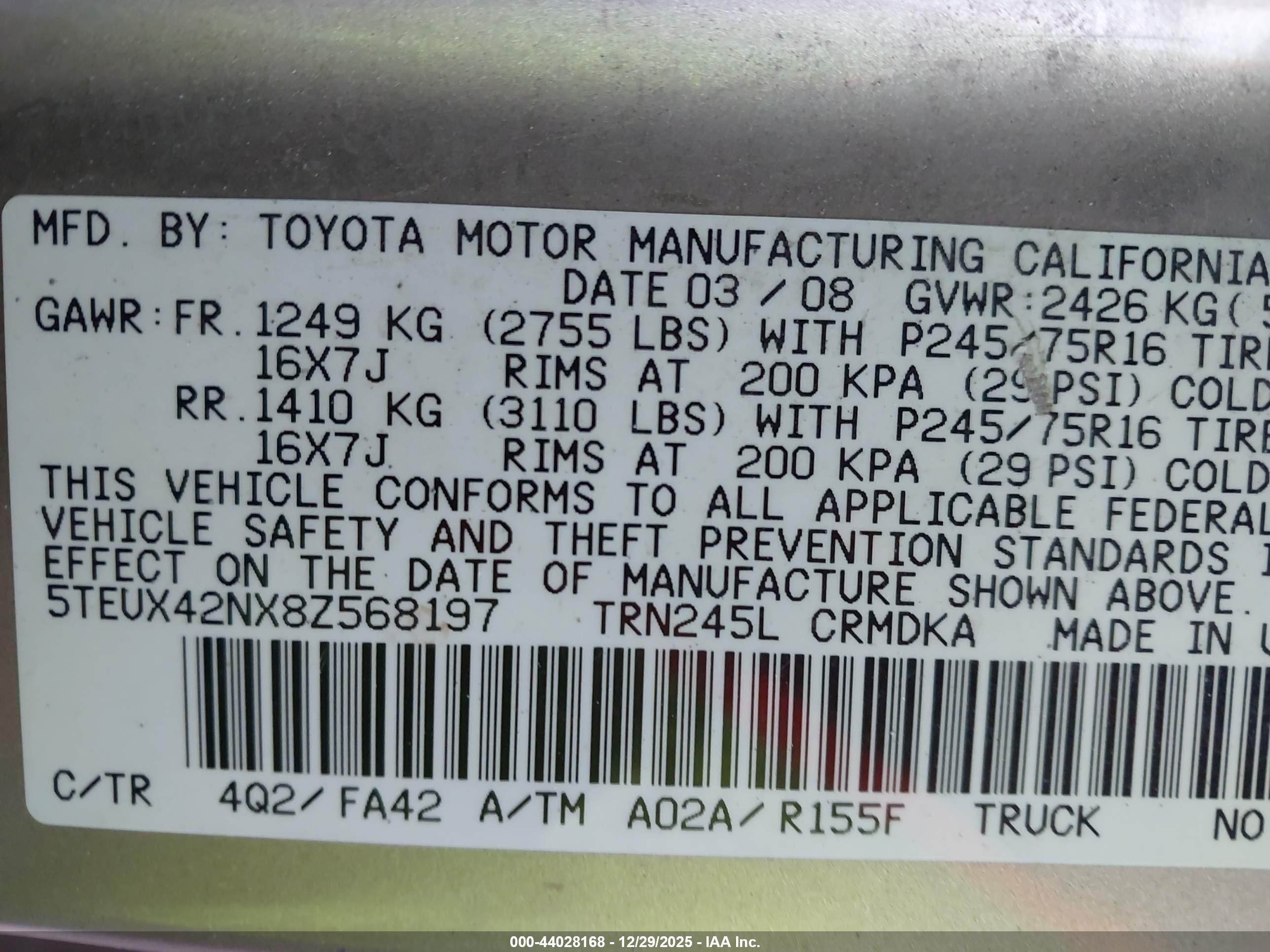 TOYOTA TACOMA image 9