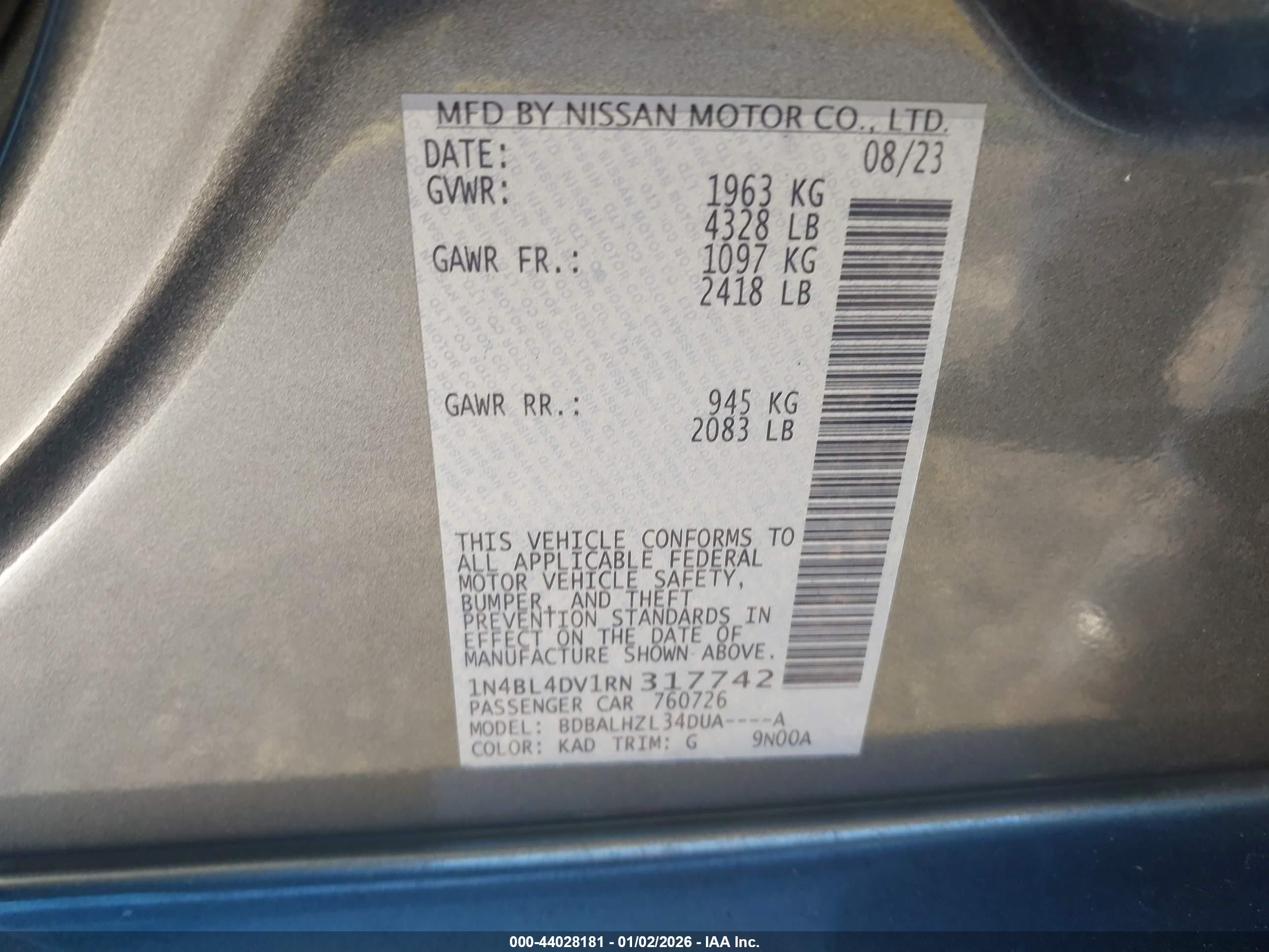 NISSAN ALTIMA image 9