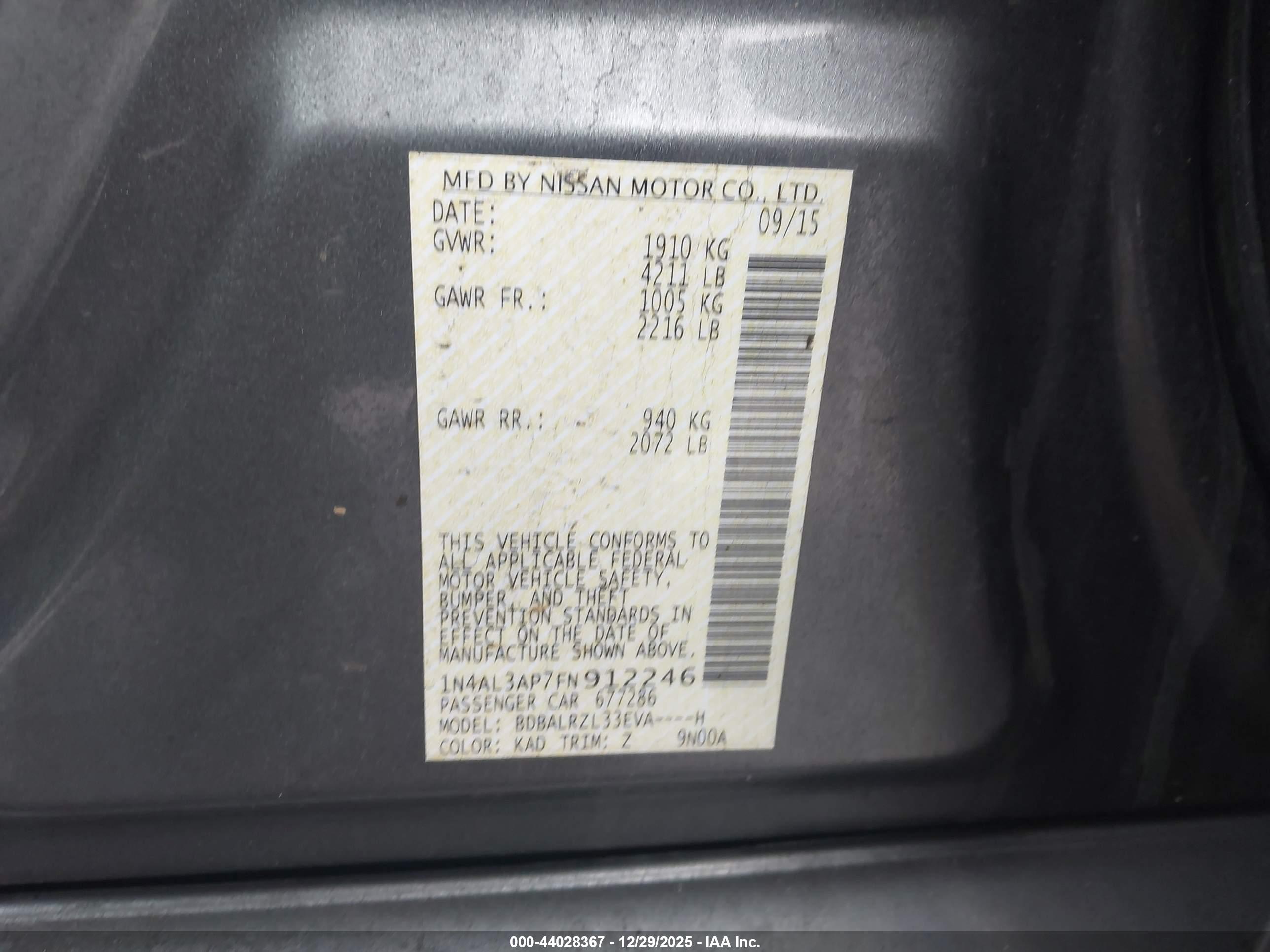 NISSAN ALTIMA image 9