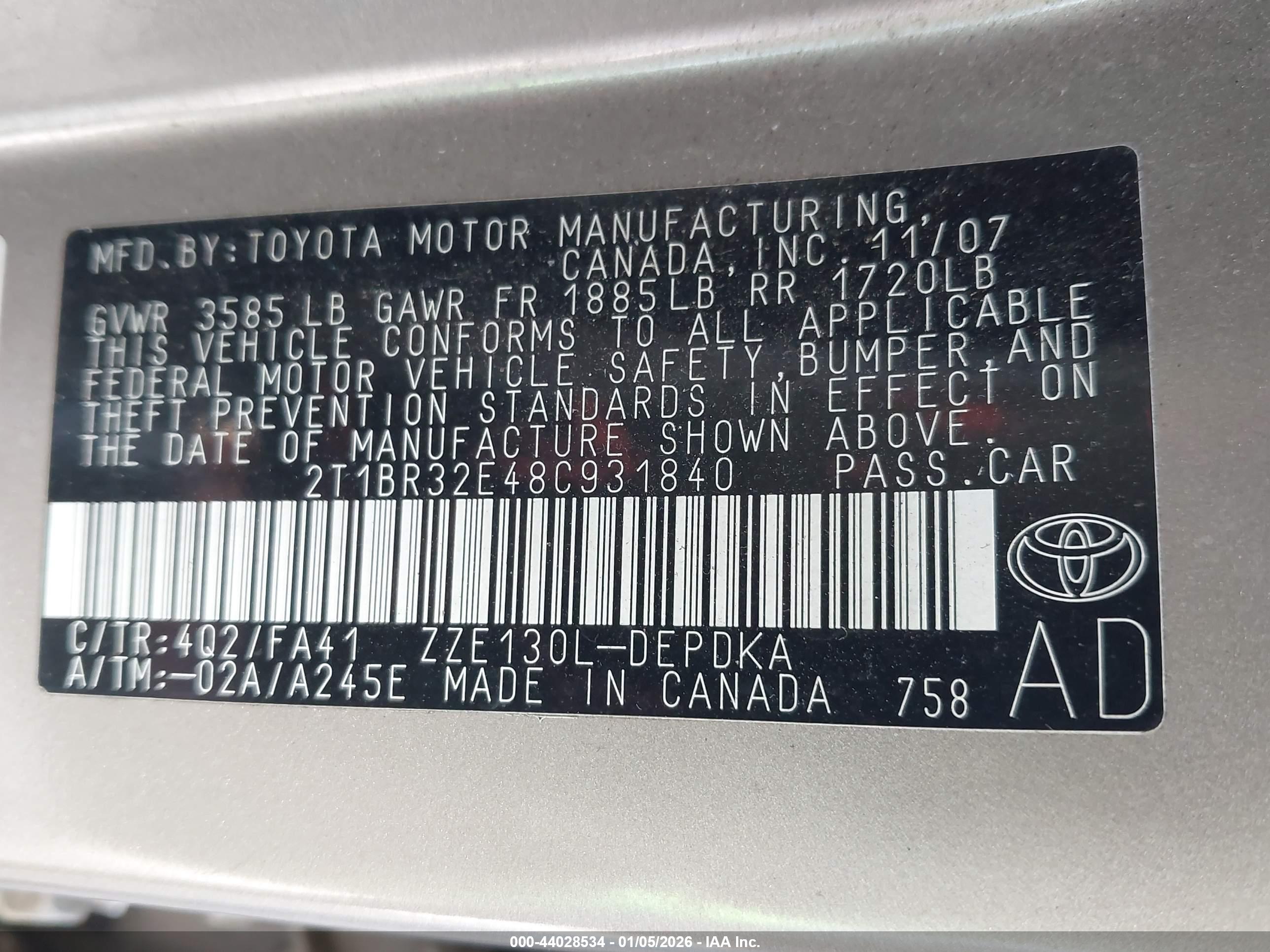 TOYOTA COROLLA image 9