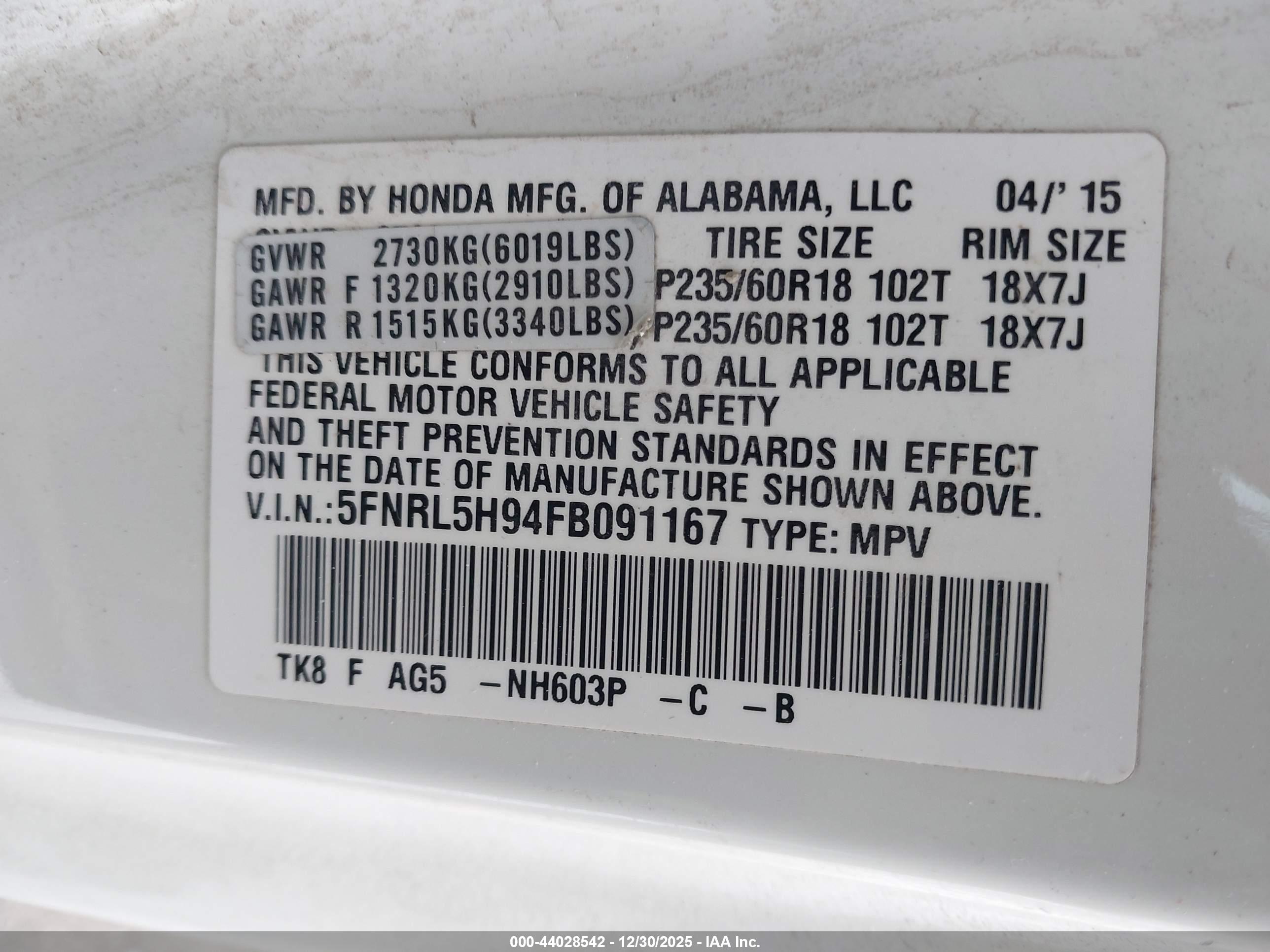 HONDA ODYSSEY image 9