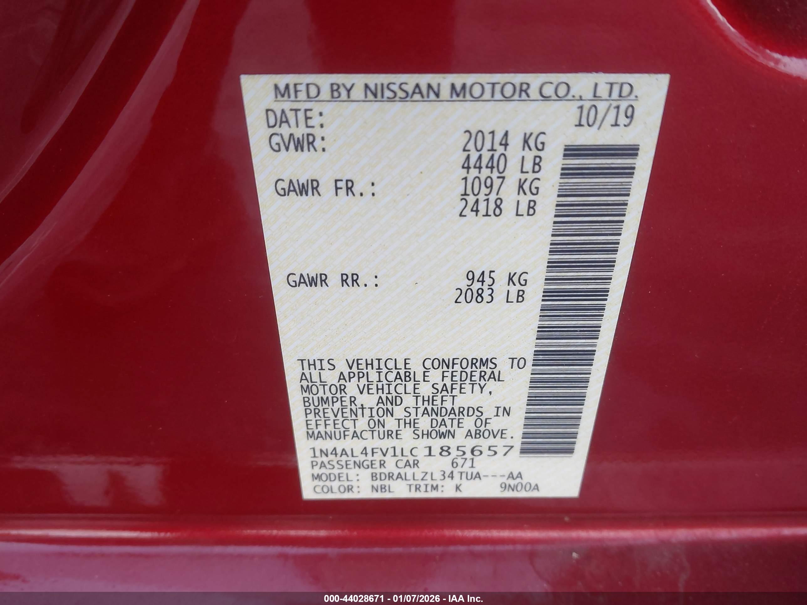 NISSAN ALTIMA image 9