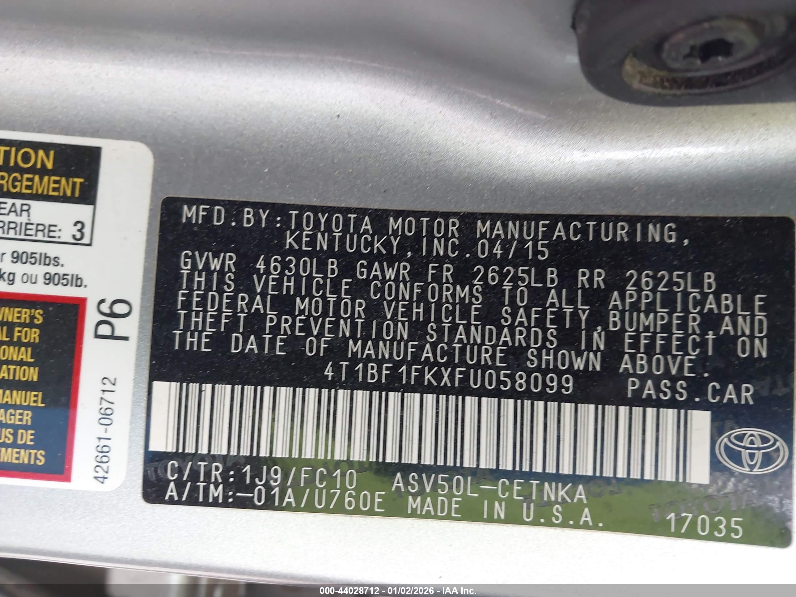 TOYOTA CAMRY image 9