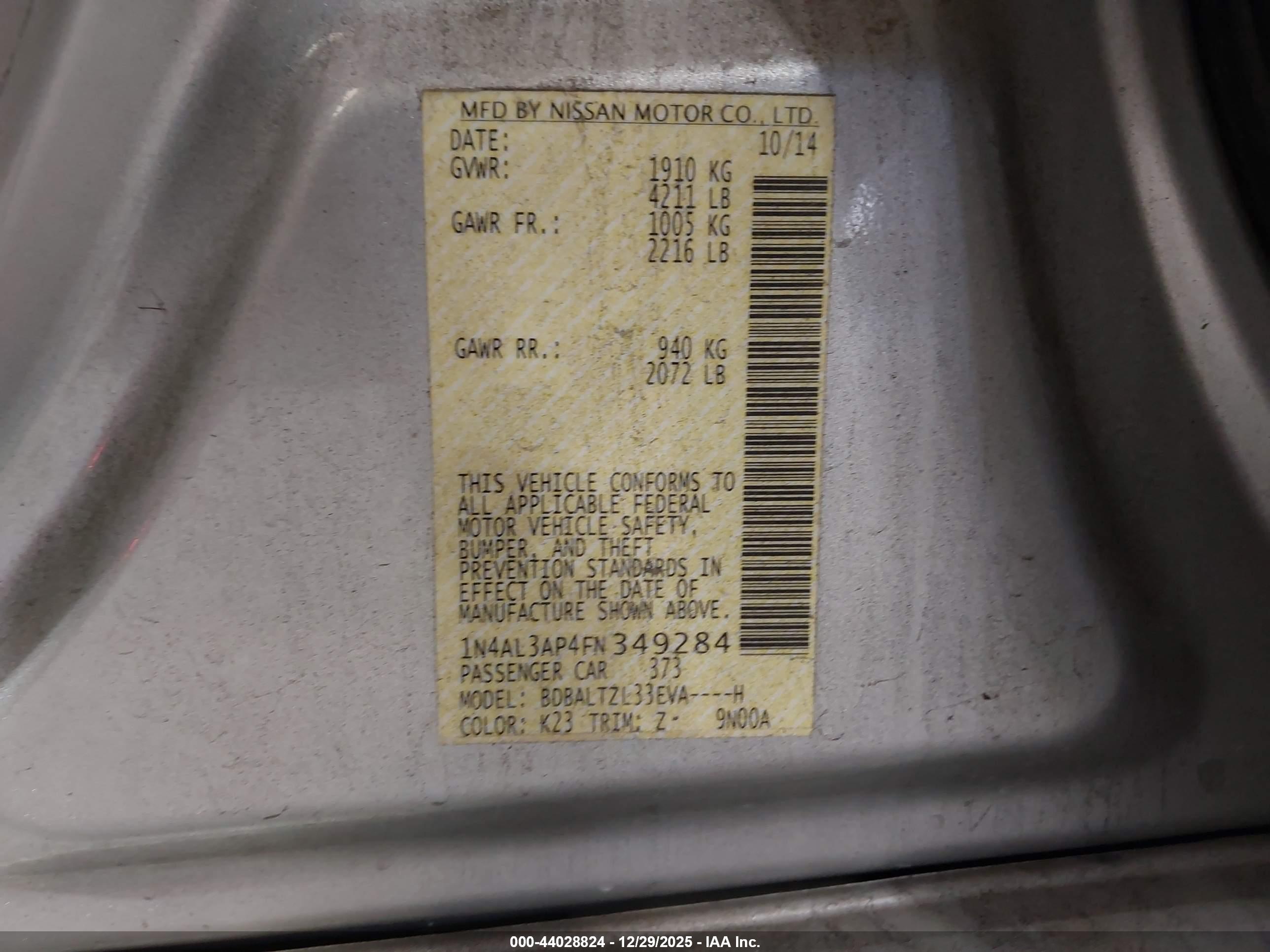 NISSAN ALTIMA image 9