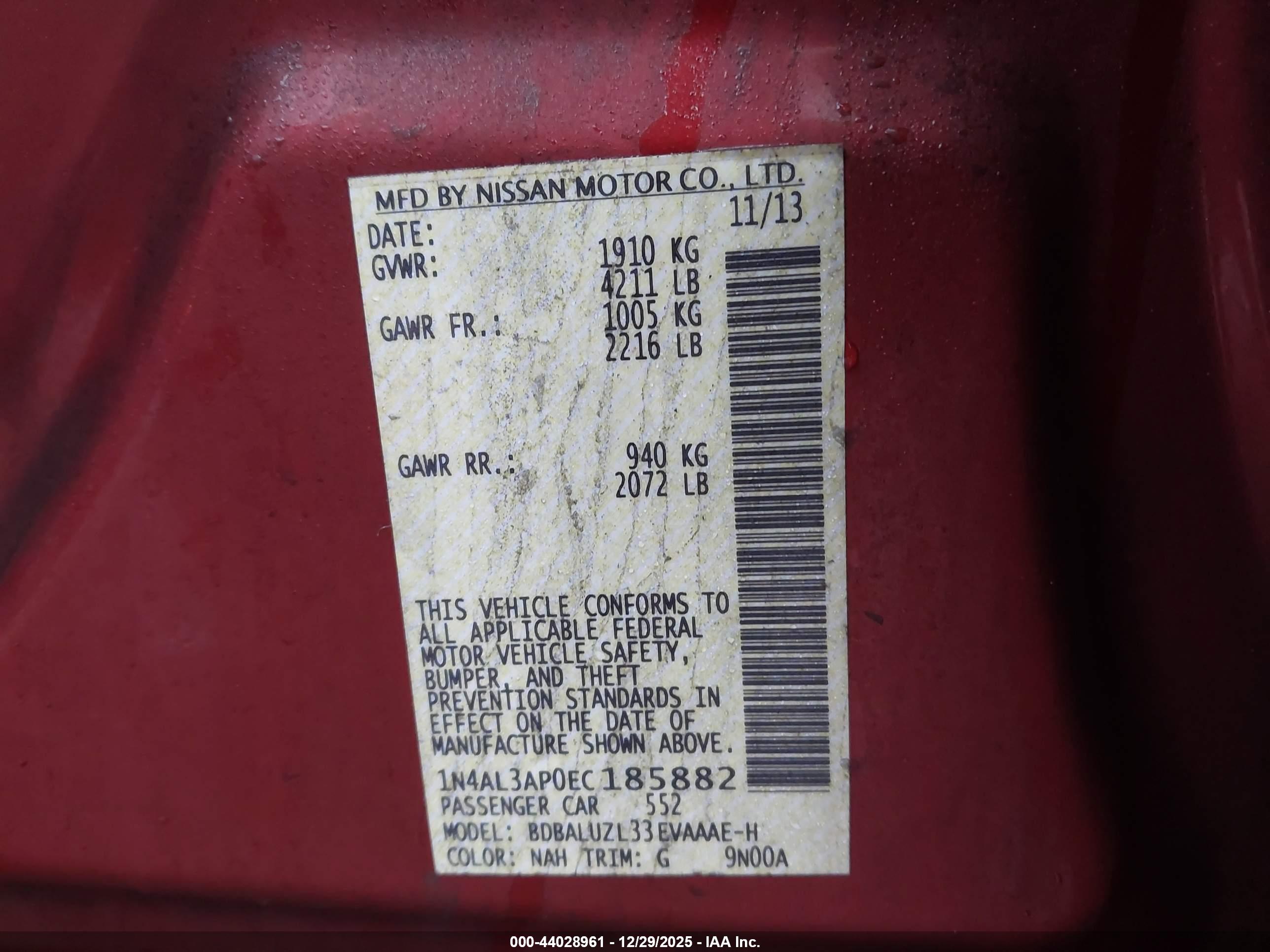 NISSAN ALTIMA image 9