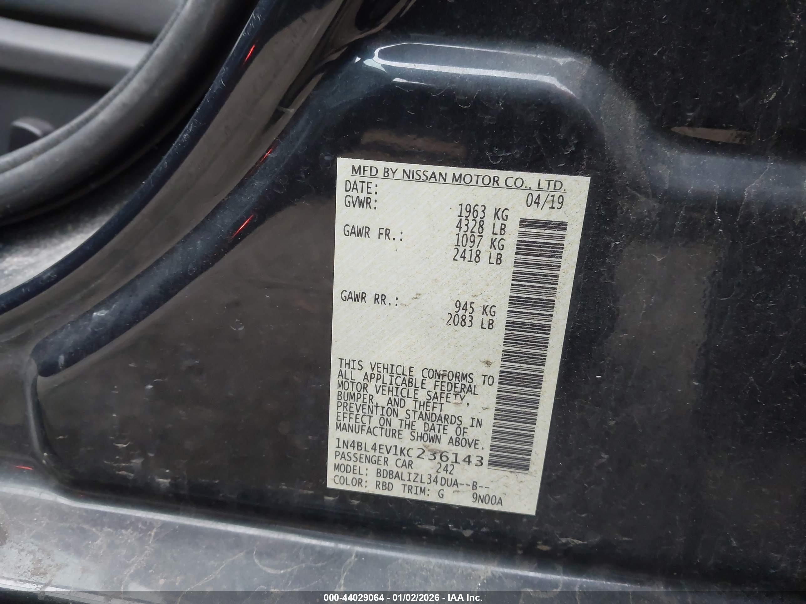 NISSAN ALTIMA image 9