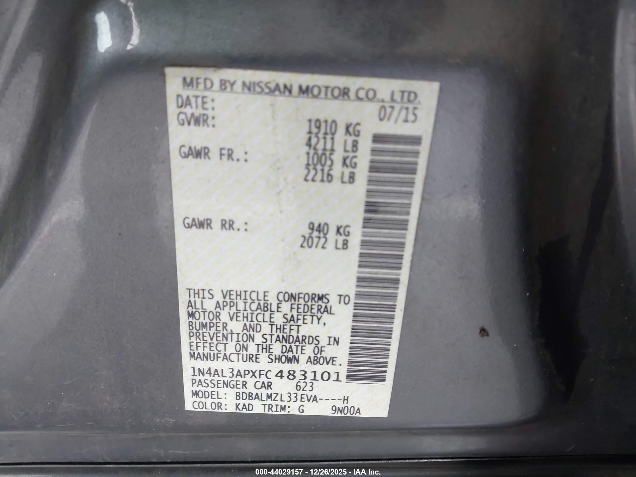 NISSAN ALTIMA image 9