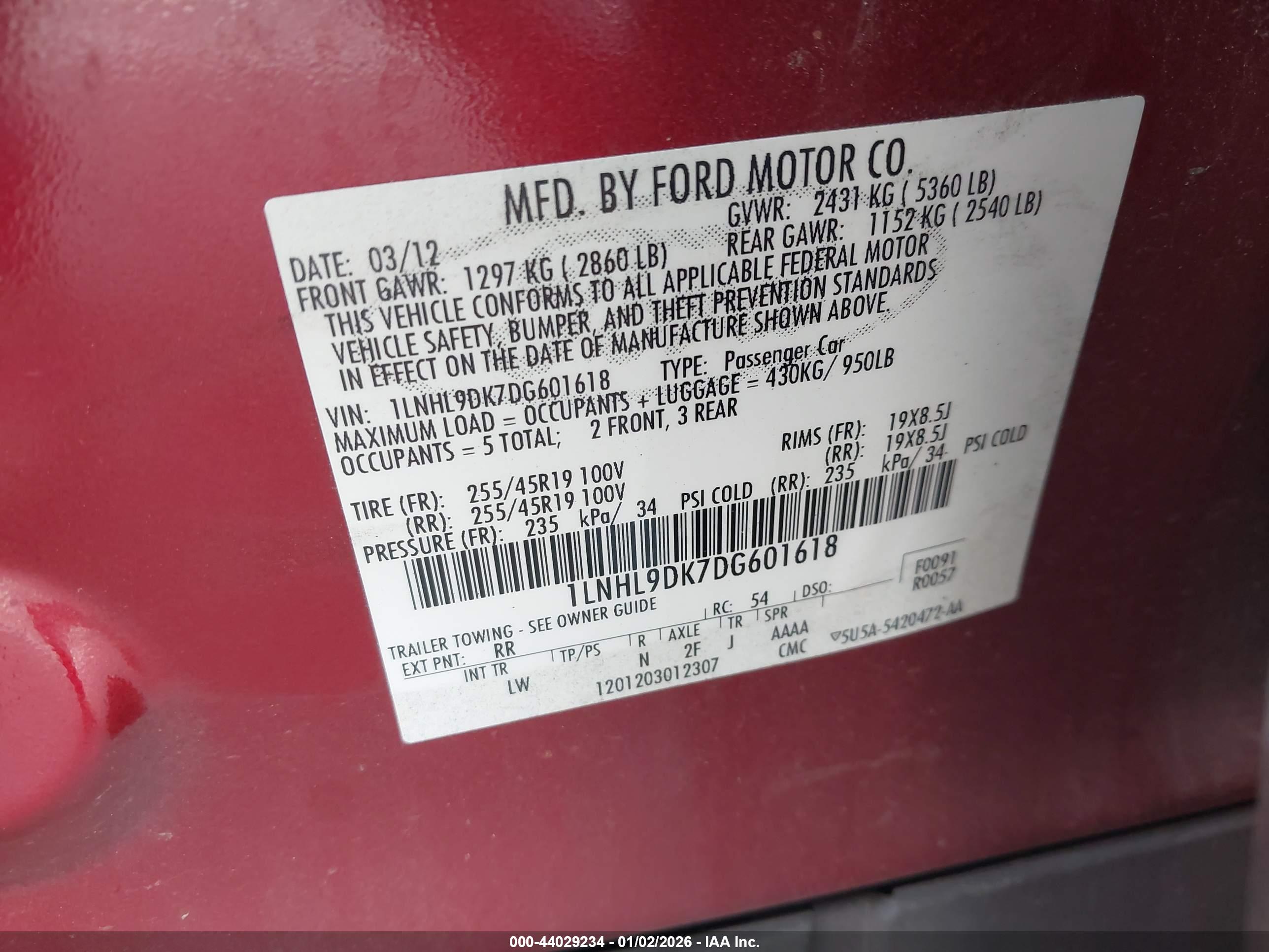 LINCOLN MKS image 9