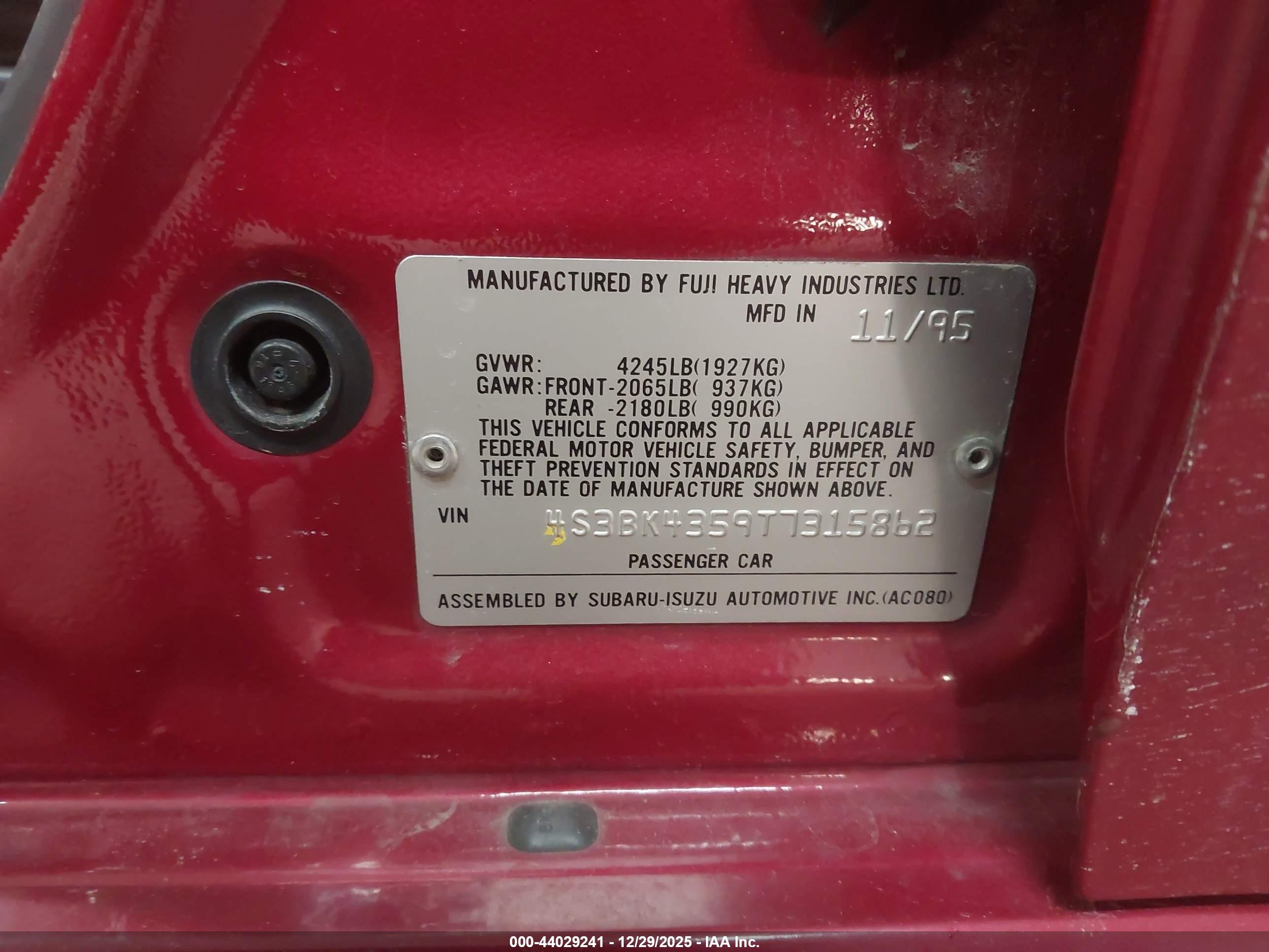 SUBARU LEGACY image 9