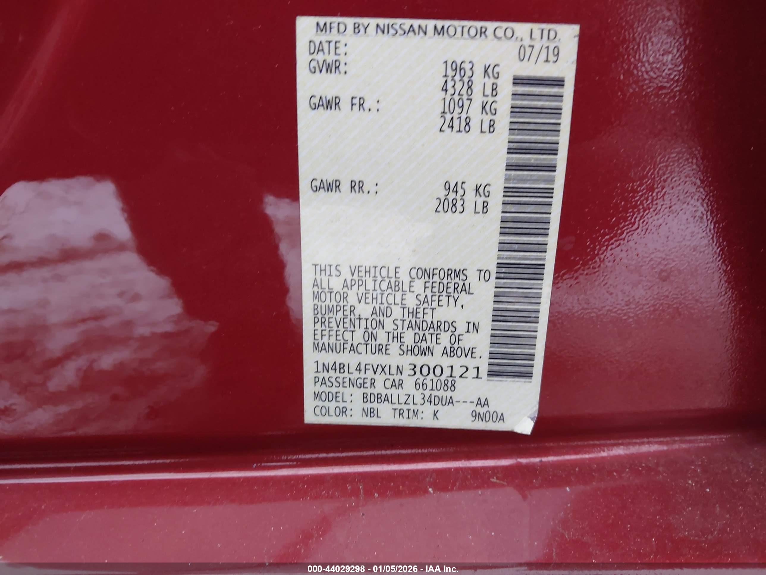 NISSAN ALTIMA image 9