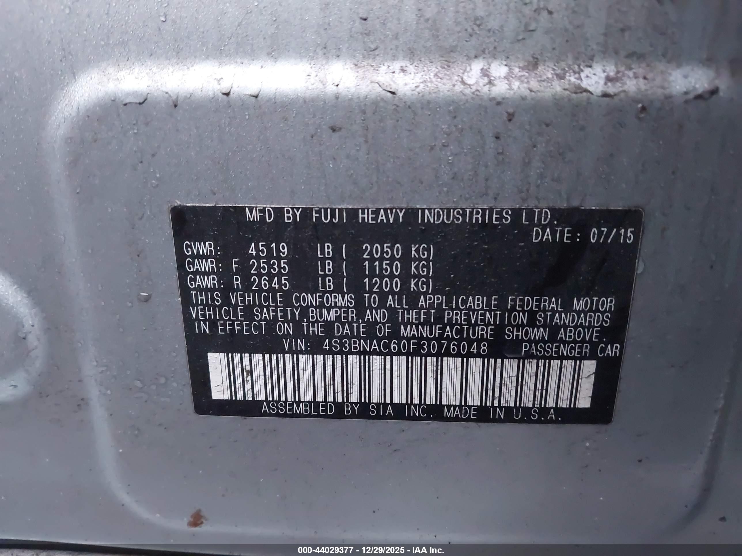 SUBARU LEGACY image 9