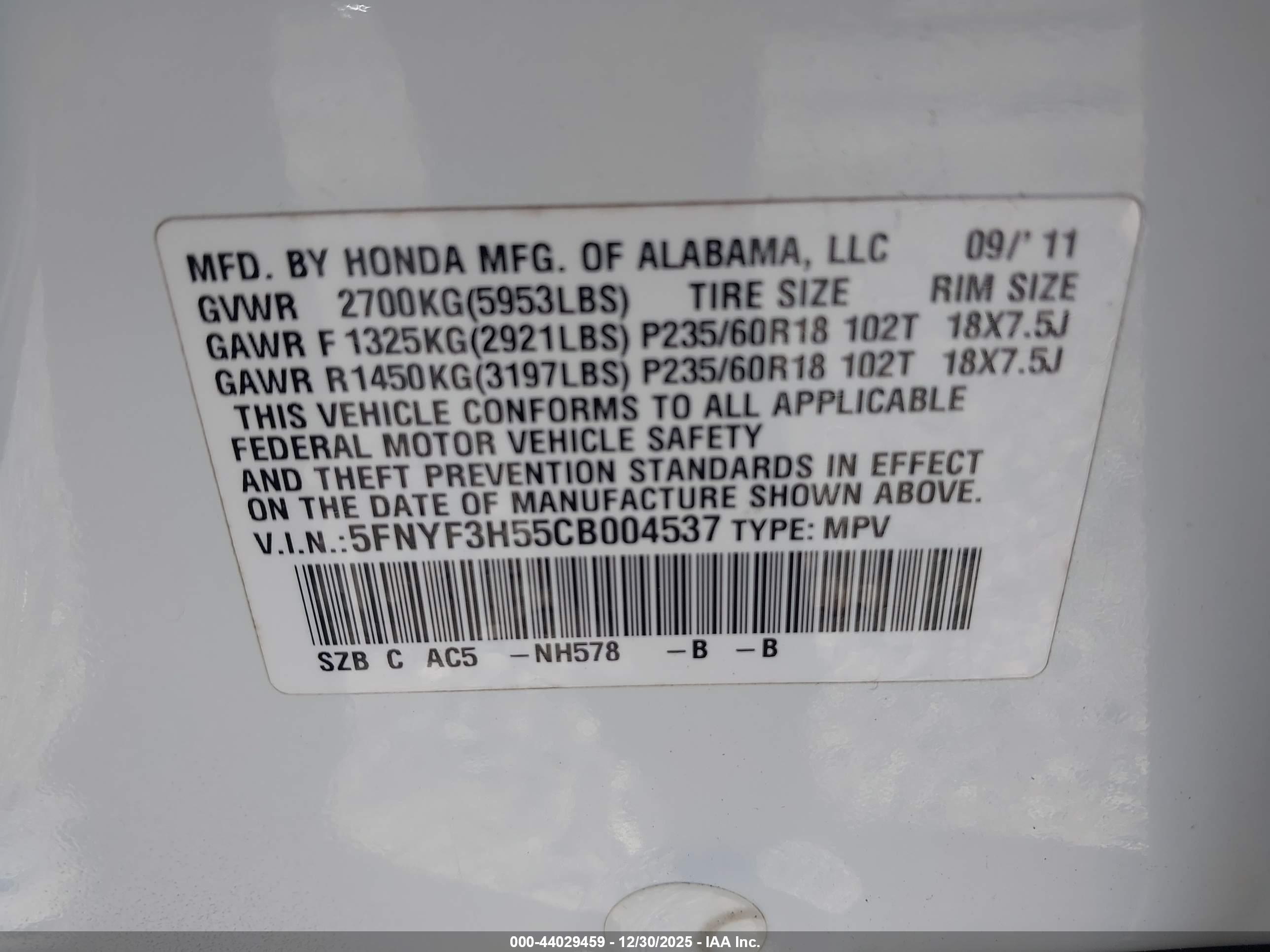 HONDA PILOT image 9