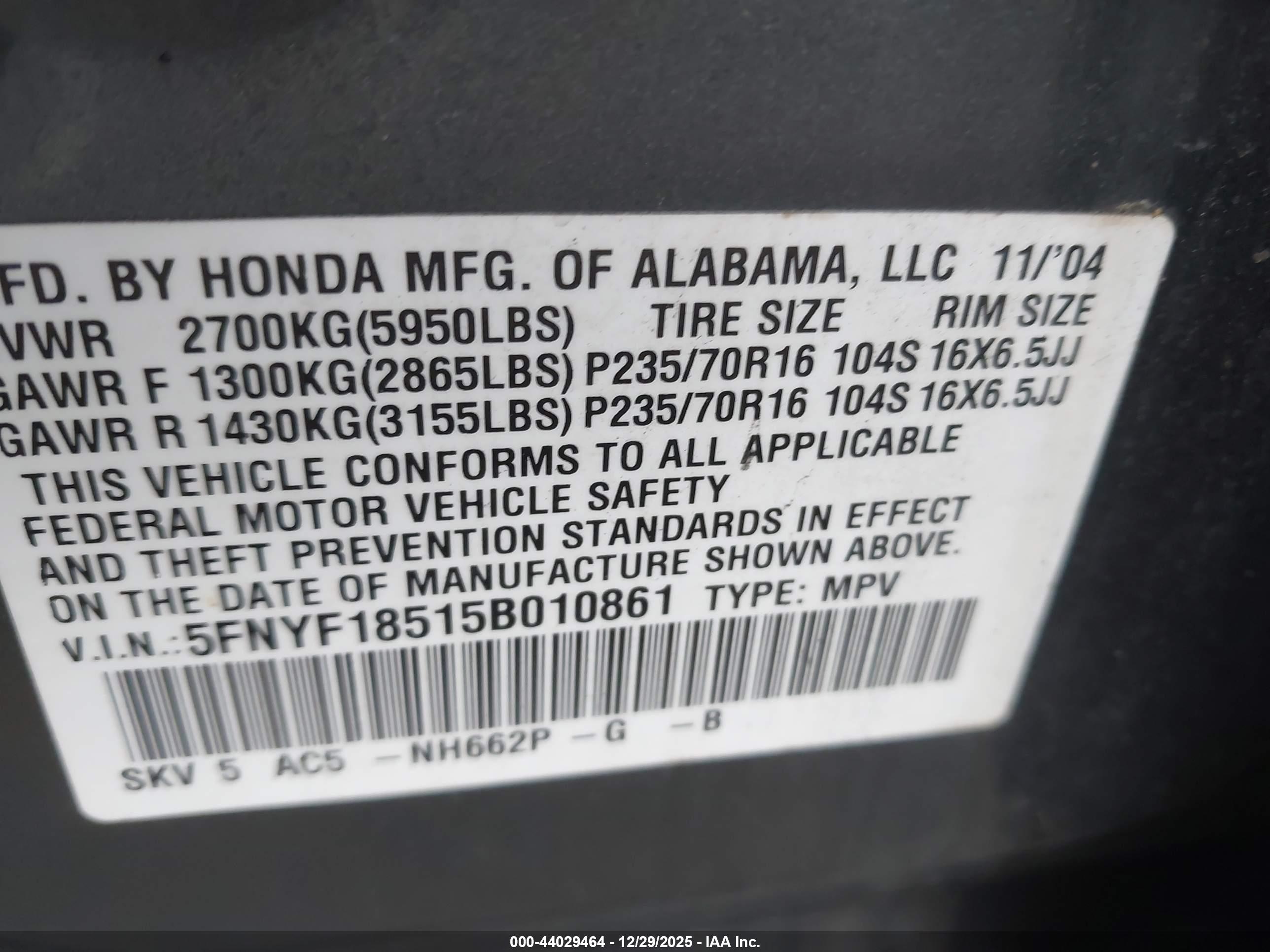 HONDA PILOT image 9