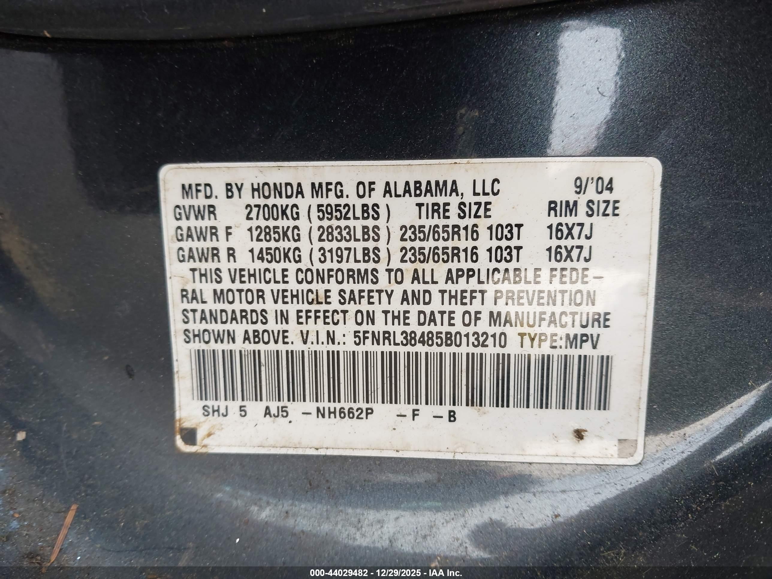 HONDA ODYSSEY image 9