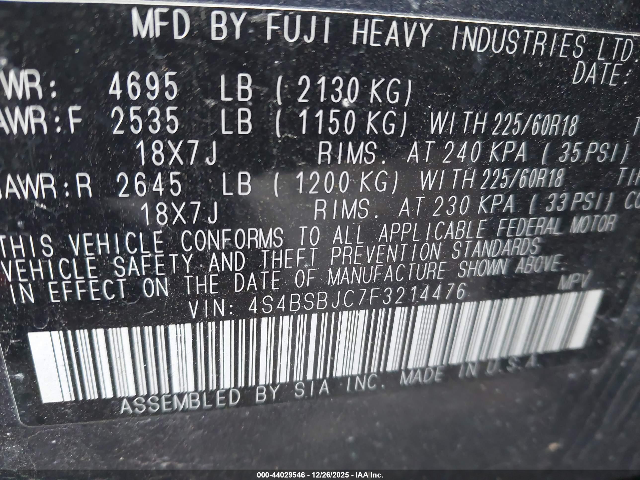 SUBARU OUTBACK image 9