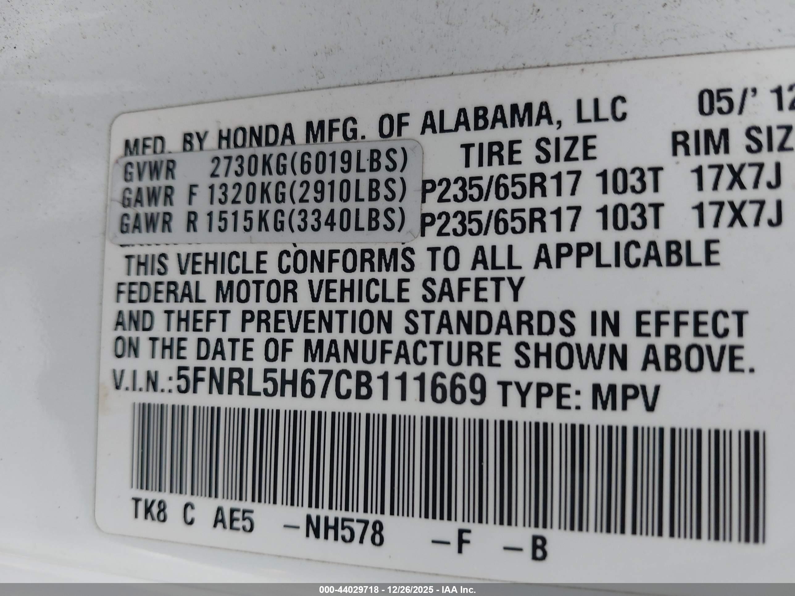 HONDA ODYSSEY image 9