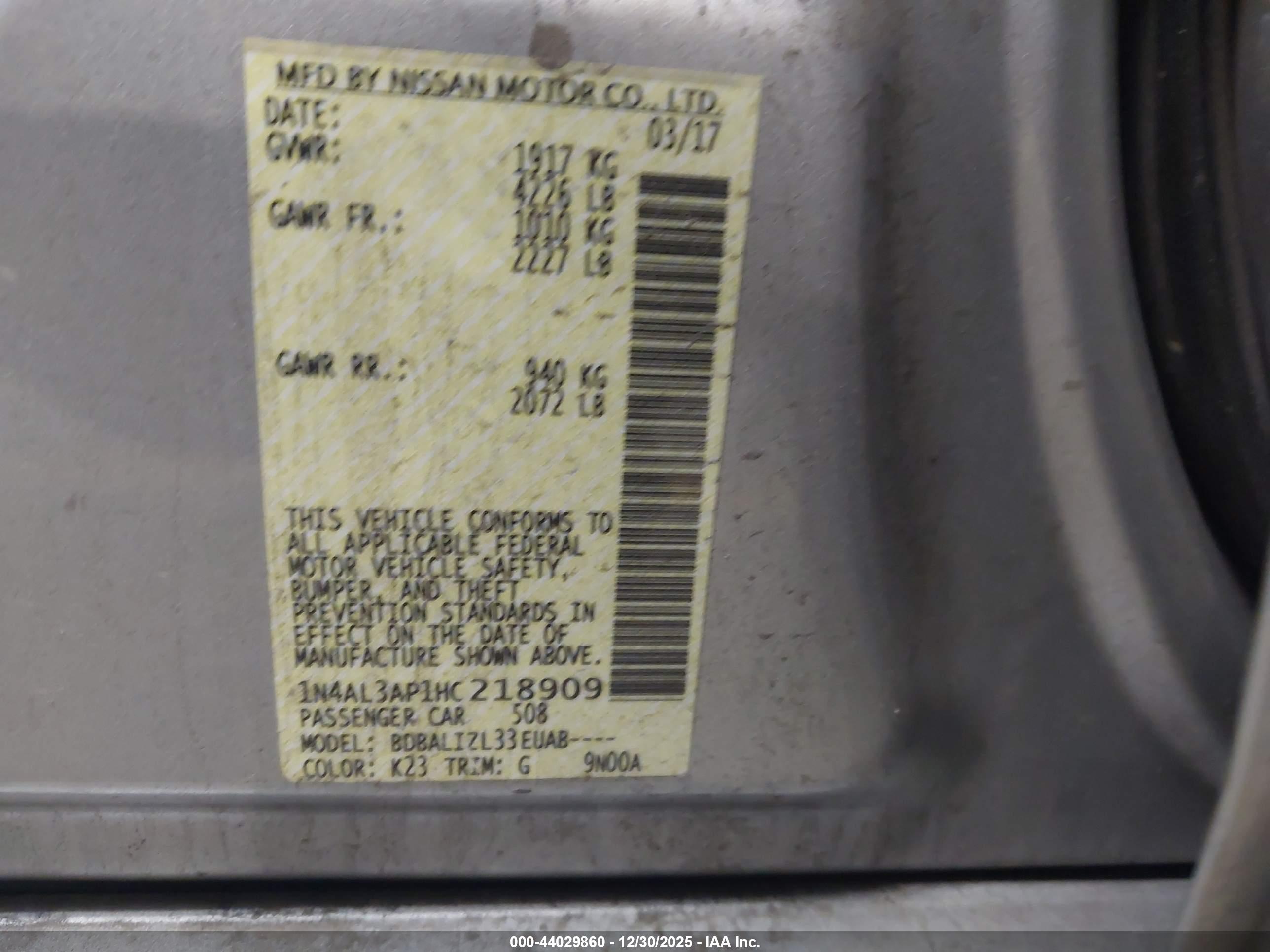 NISSAN ALTIMA image 9