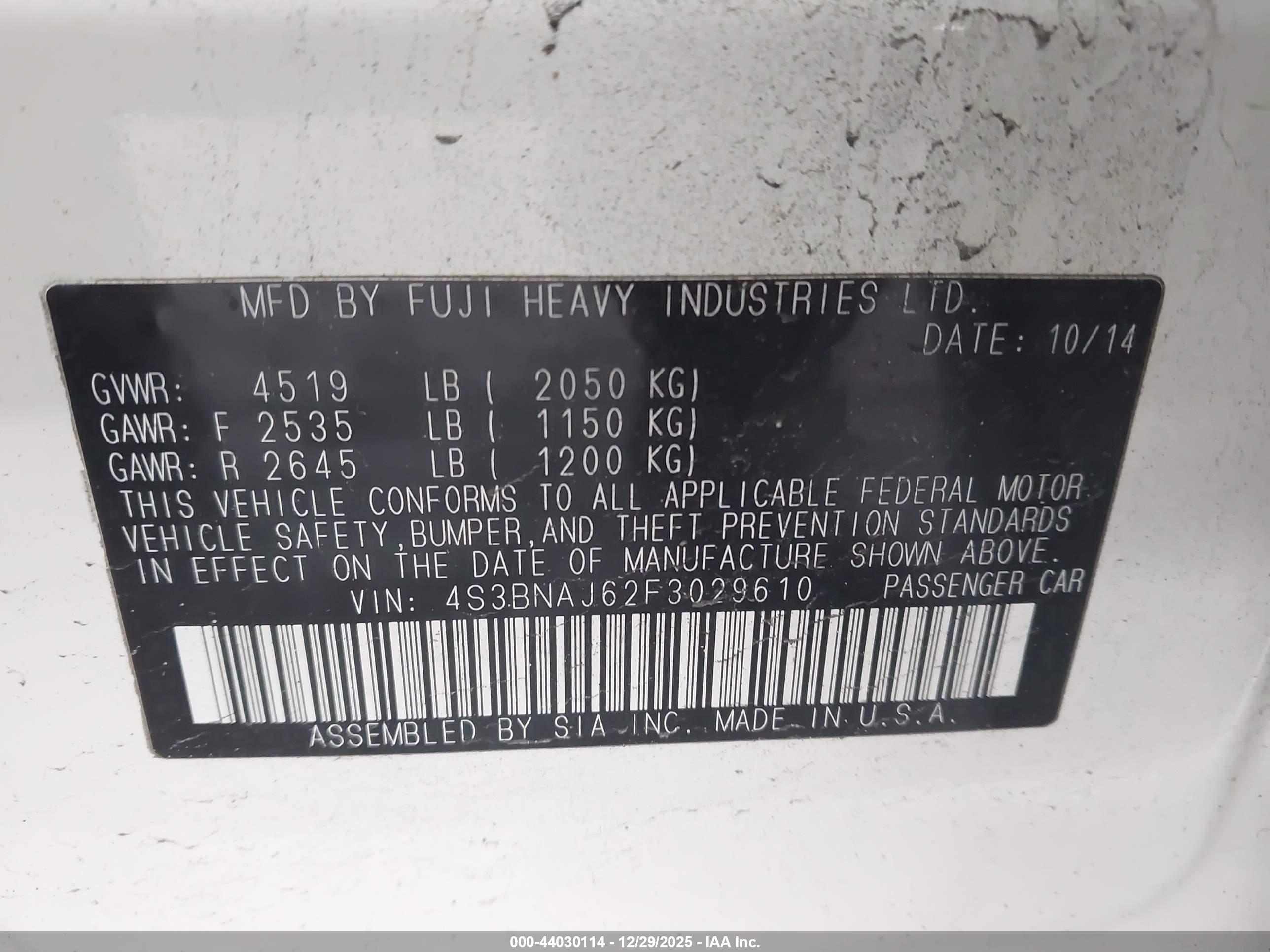 SUBARU LEGACY image 9