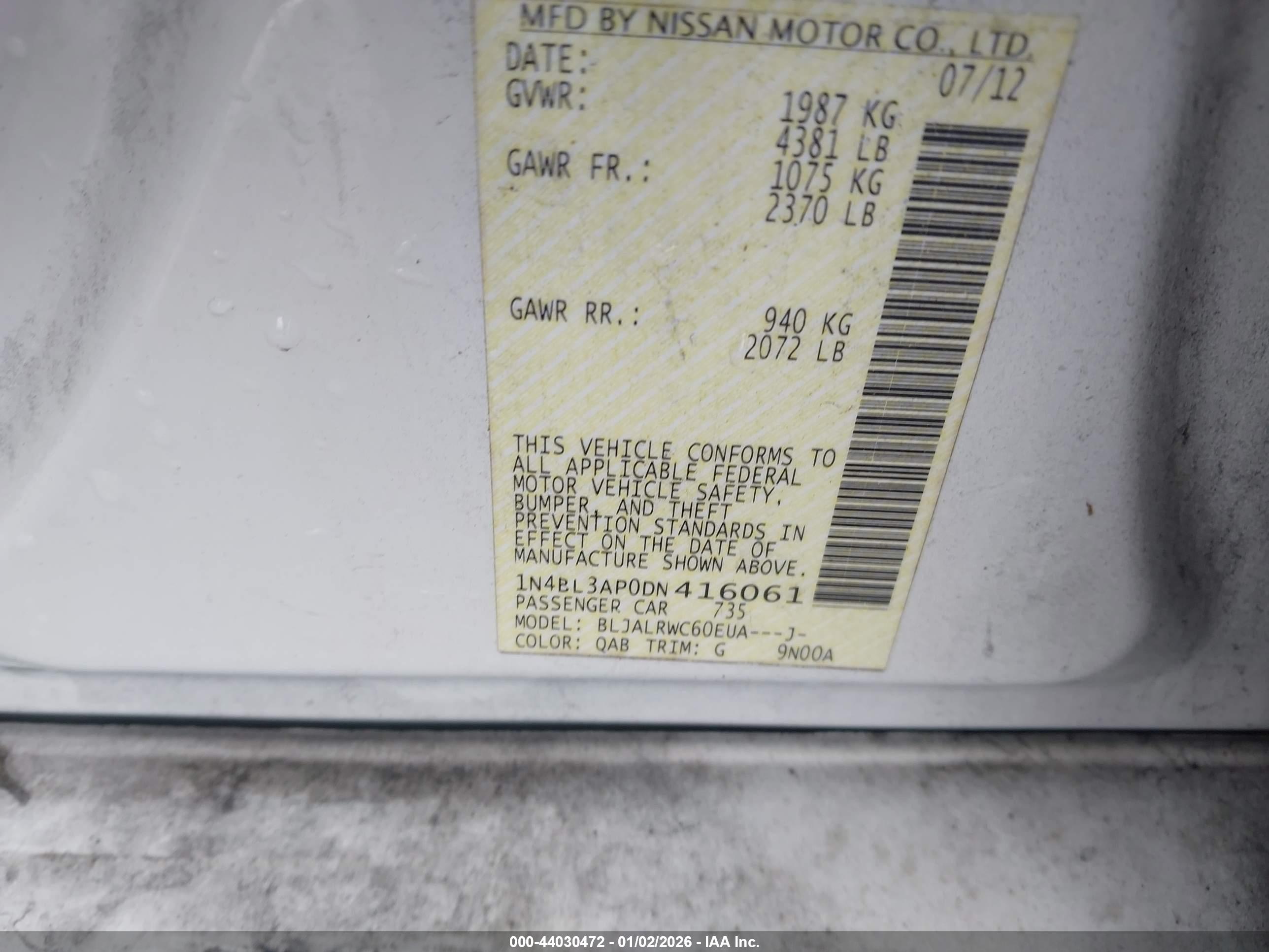 NISSAN ALTIMA image 9