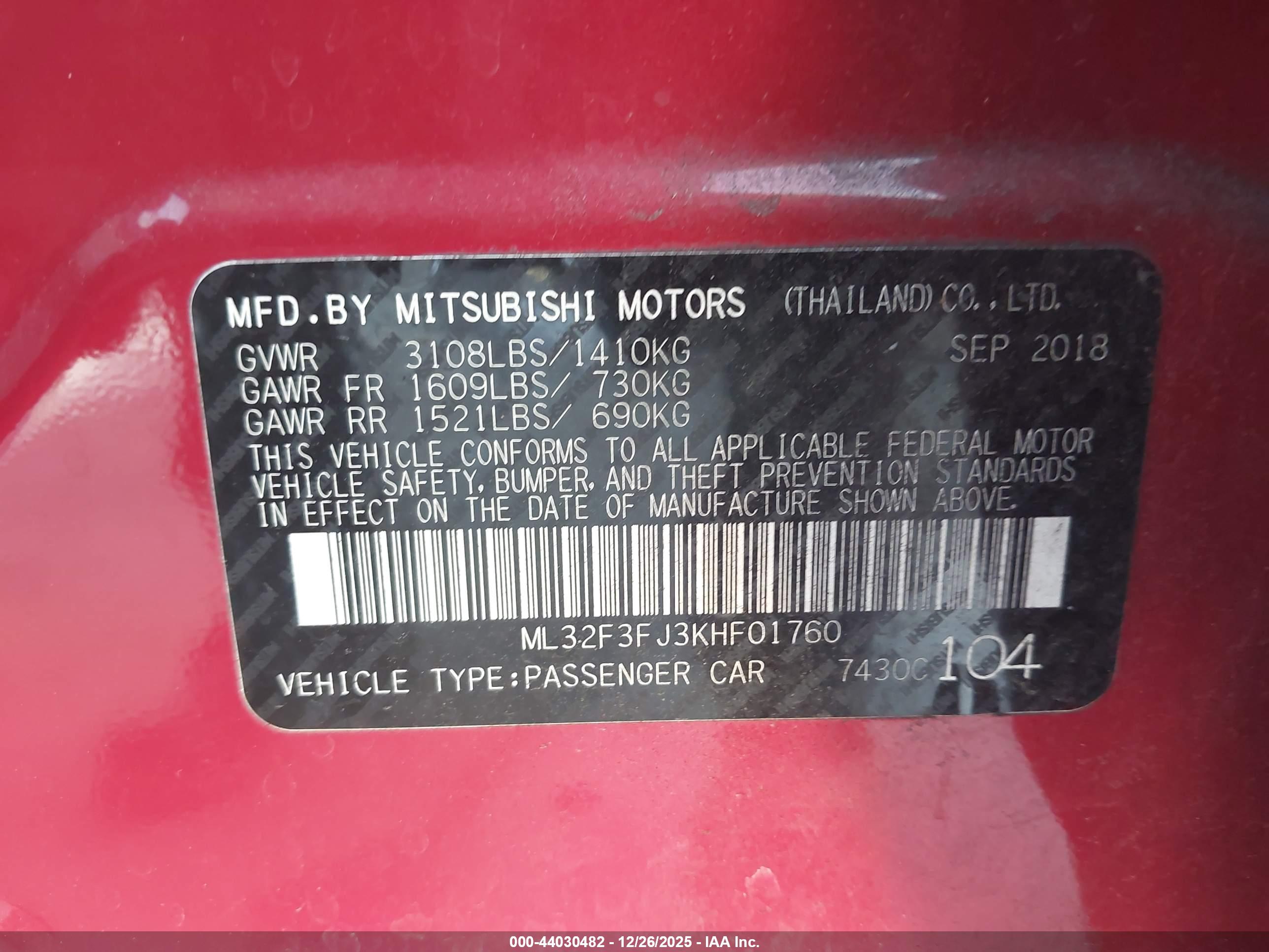 MITSUBISHI MIRAGE image 9