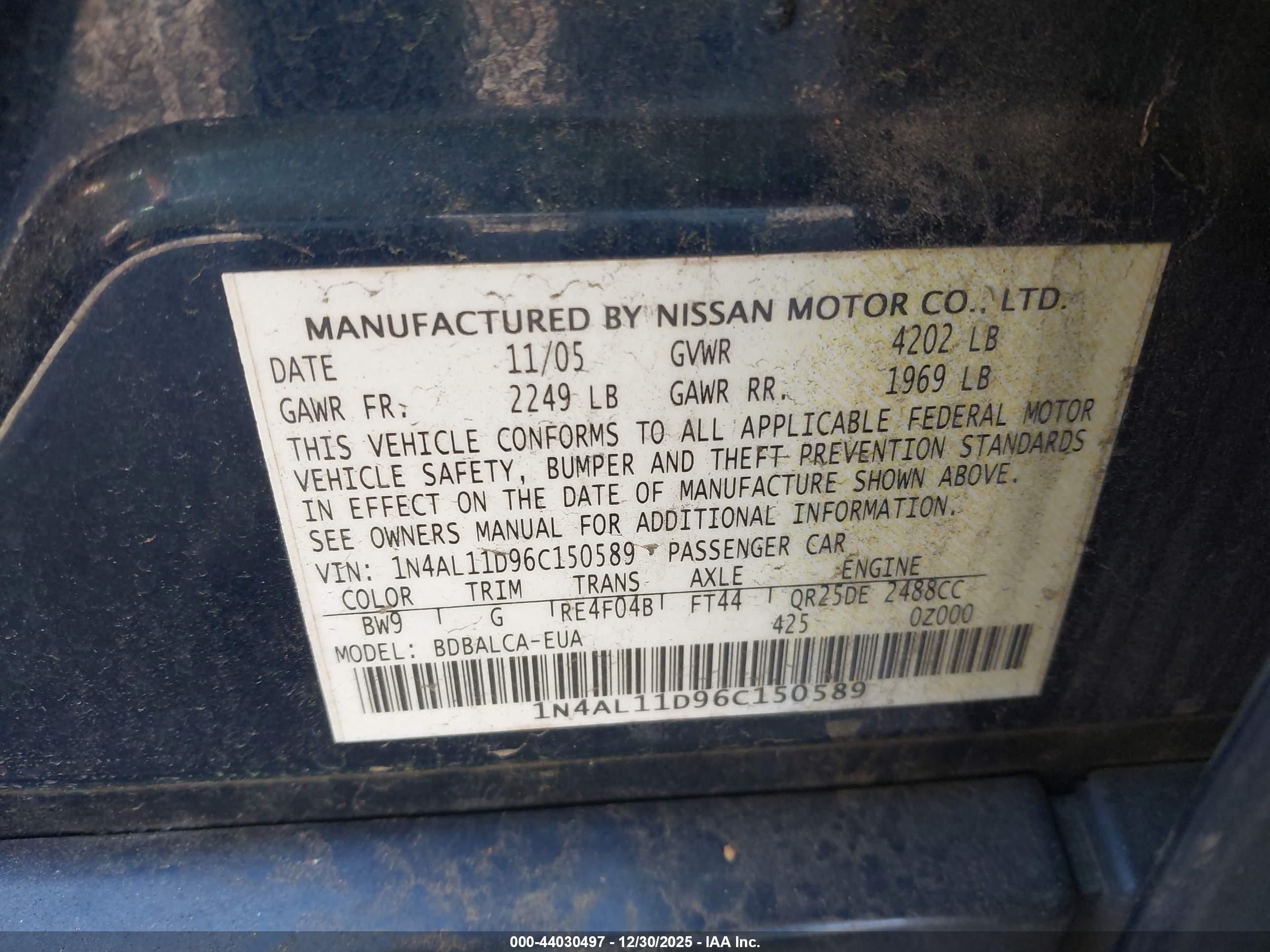 NISSAN ALTIMA image 9