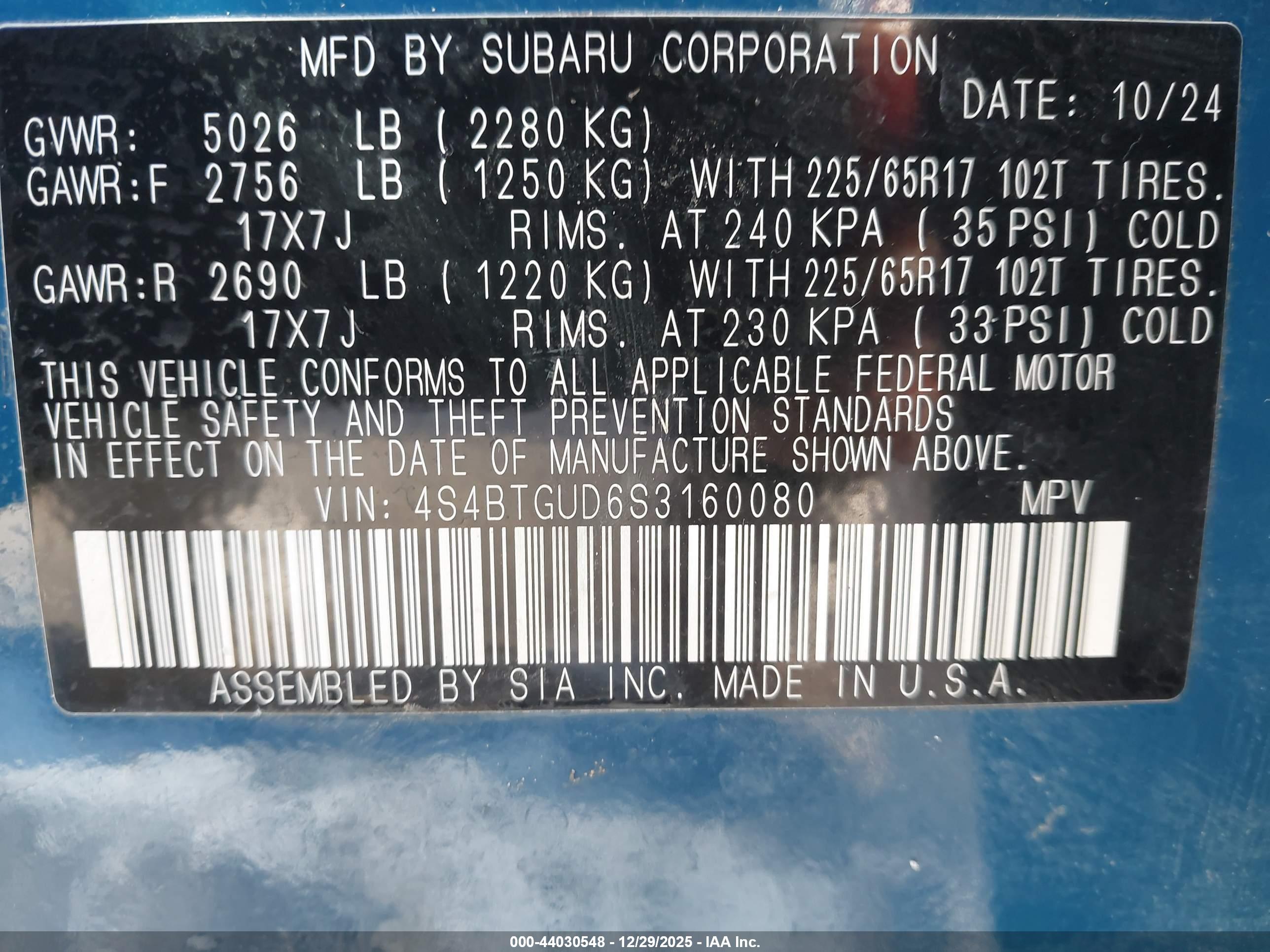 SUBARU OUTBACK image 9