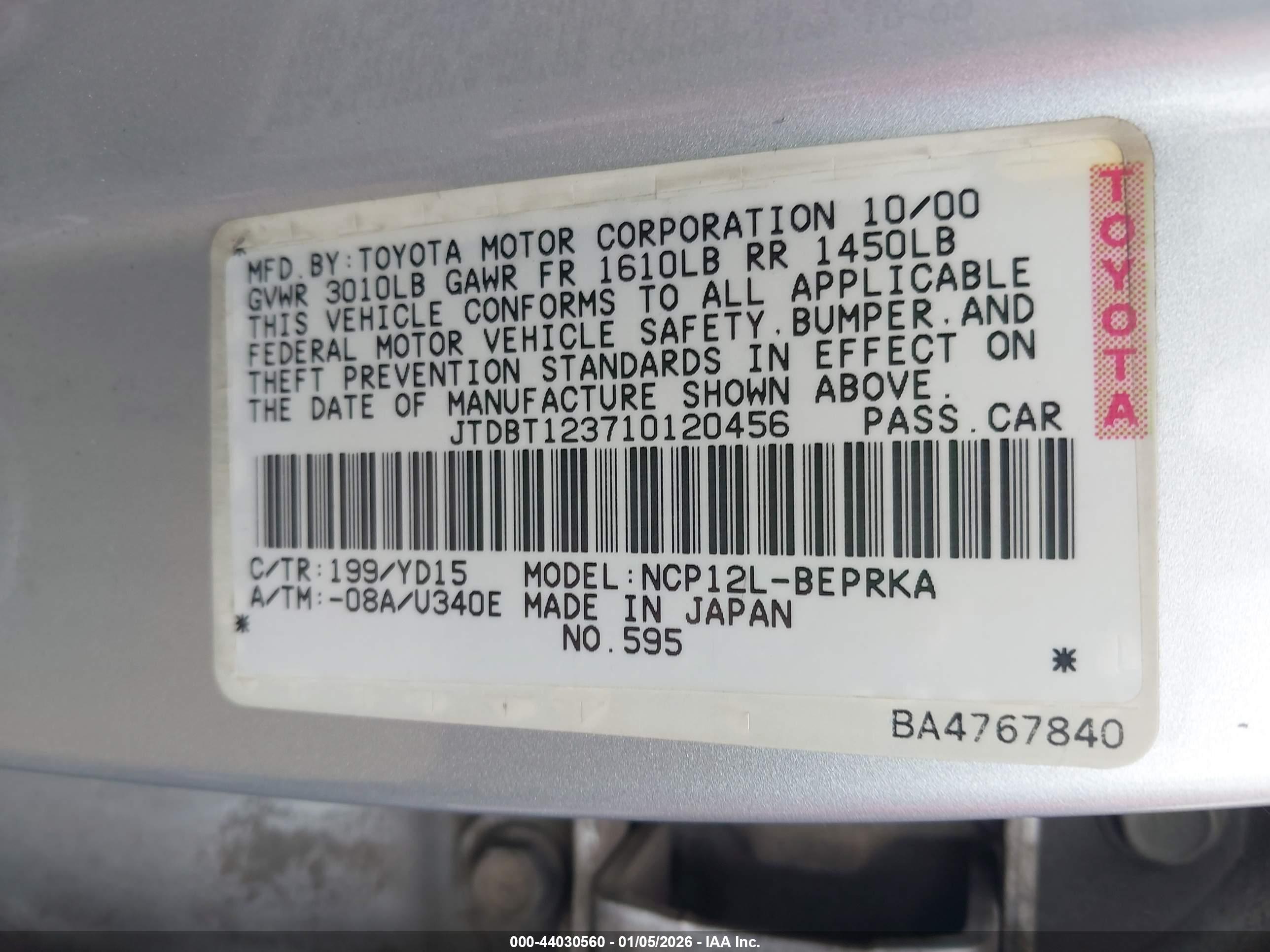 TOYOTA ECHO image 9